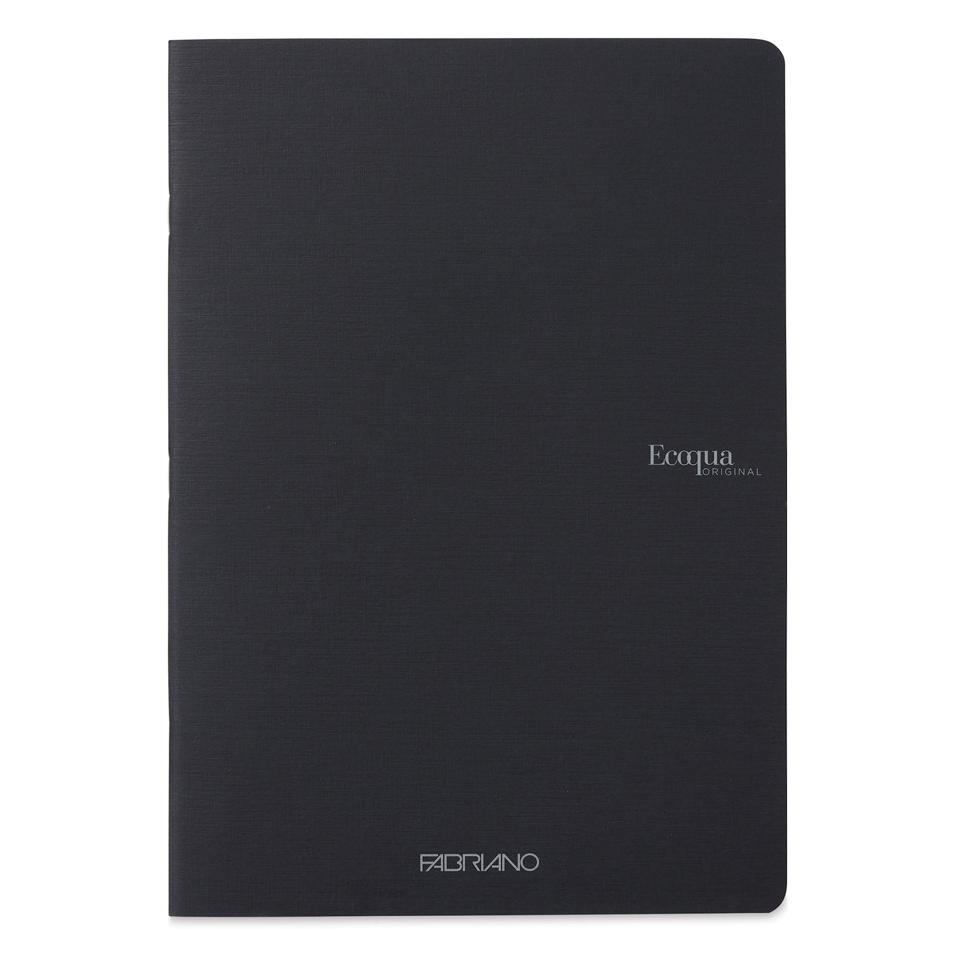 Fabriano EcoQua Staplebound Notebook - Black, 11.7" x 8.3", Blank (front view)