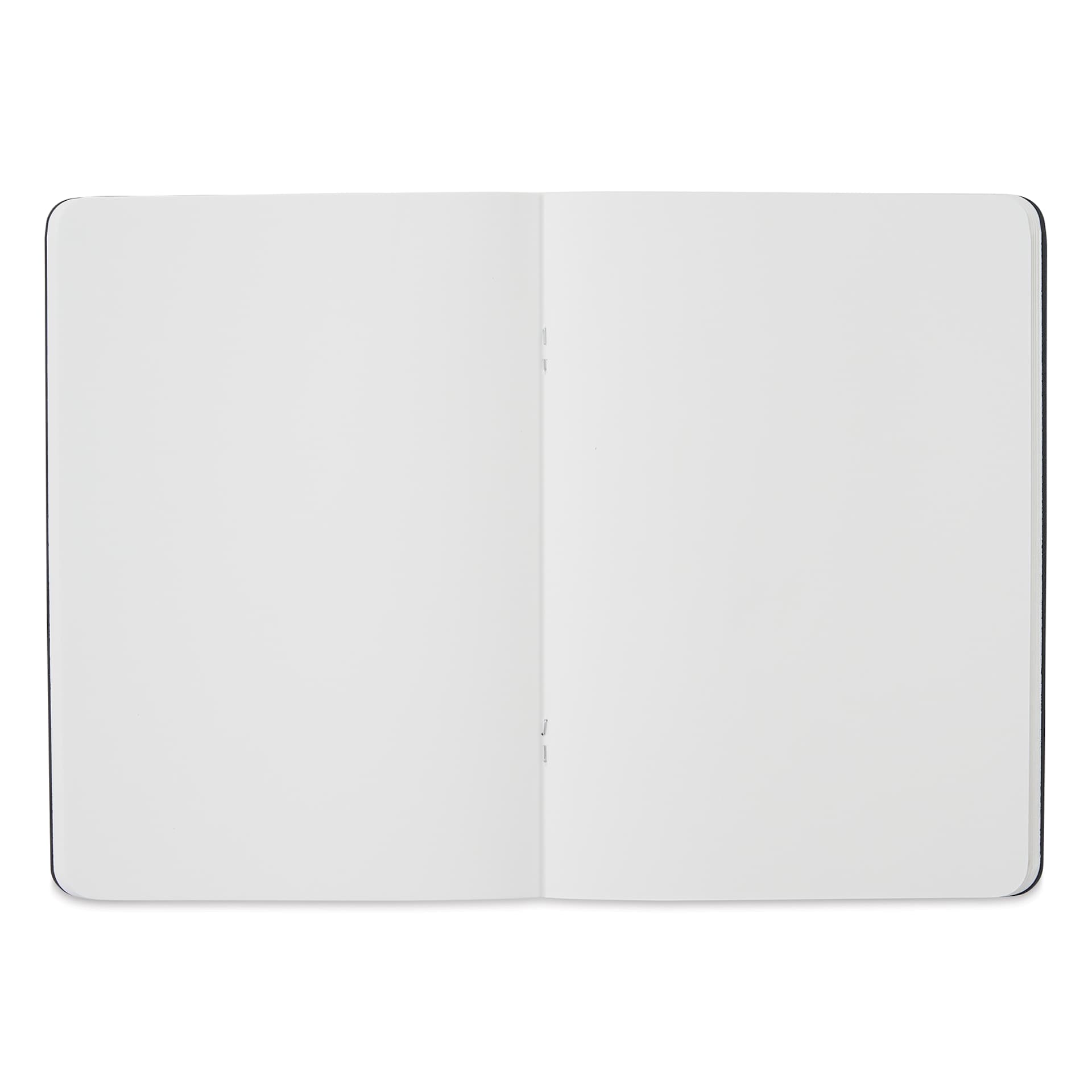 Fabriano EcoQua Staplebound Notebook - Black, 8.3" x 5.8", Blank (open to show paper)