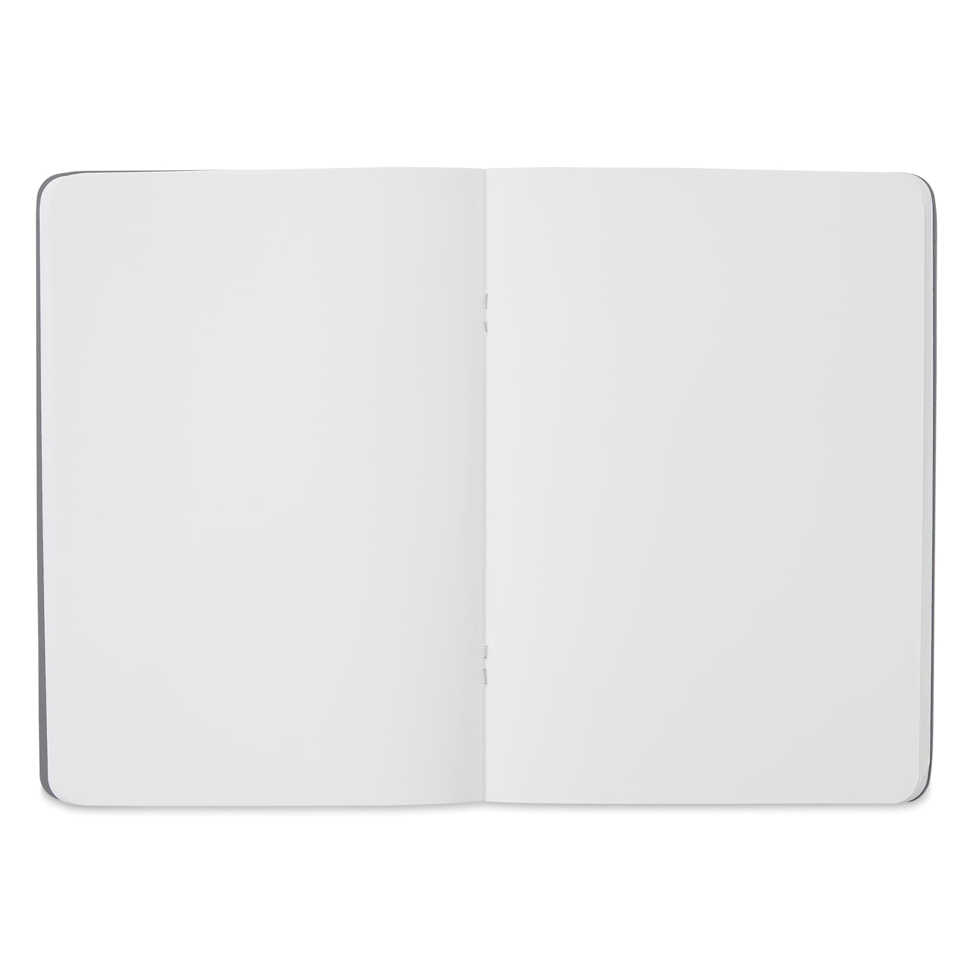 Fabriano EcoQua Staplebound Notebook - Gray, 8.3" x 5.8", Blank (open to show paper)