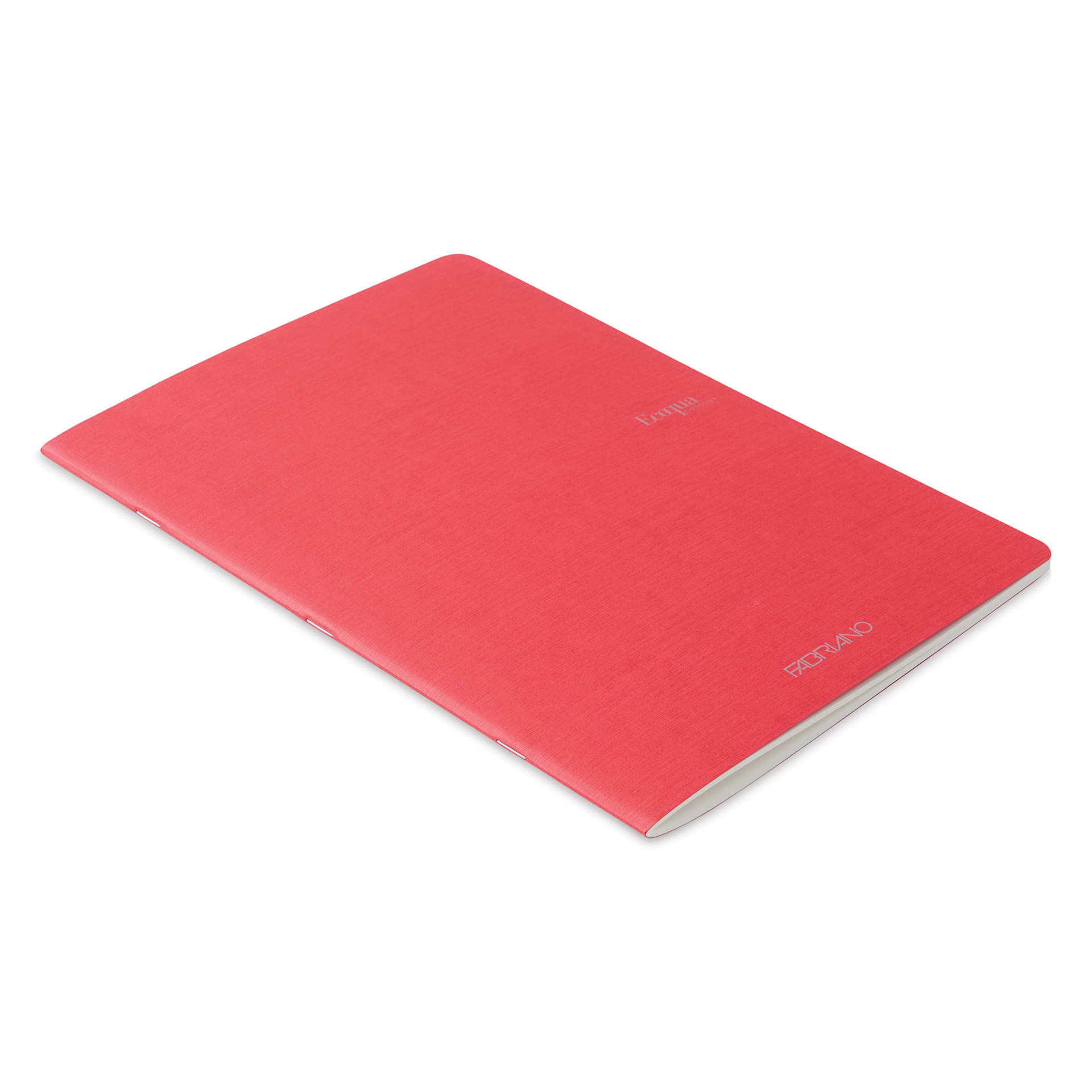 Fabriano EcoQua Staplebound Notebook - Red, 11.7" x 8.3", Blank (side view)