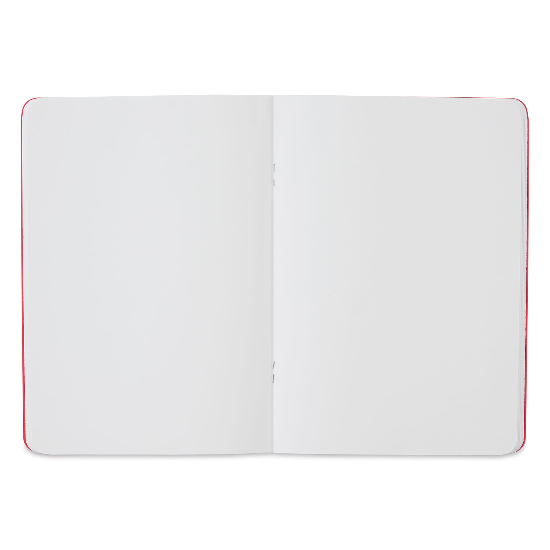Fabriano EcoQua Staplebound Notebook - Red, 8.3" x 5.8", Blank (open to show paper)