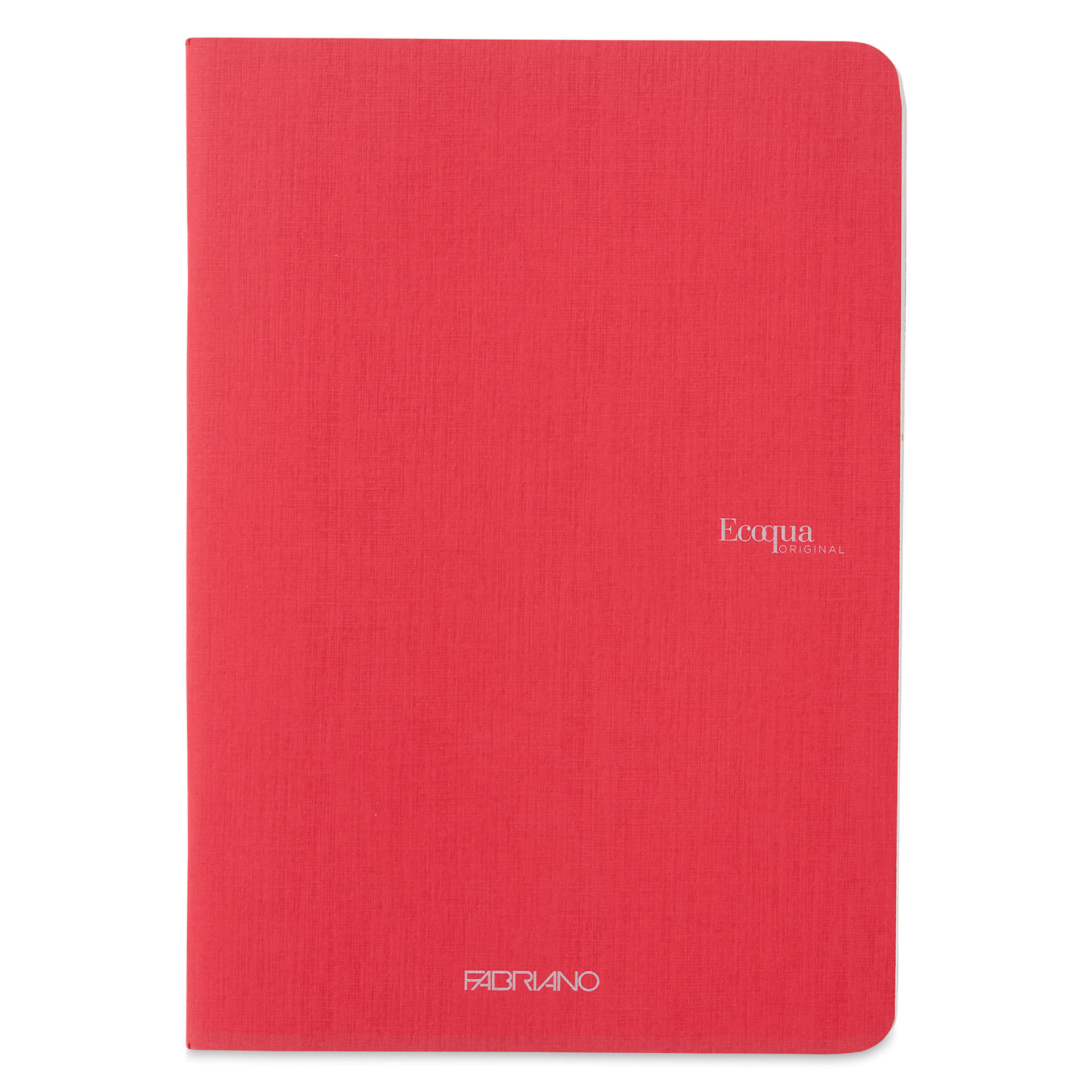 Fabriano EcoQua Staplebound Notebook - Red, 8.3" x 5.8", Blank (front view)