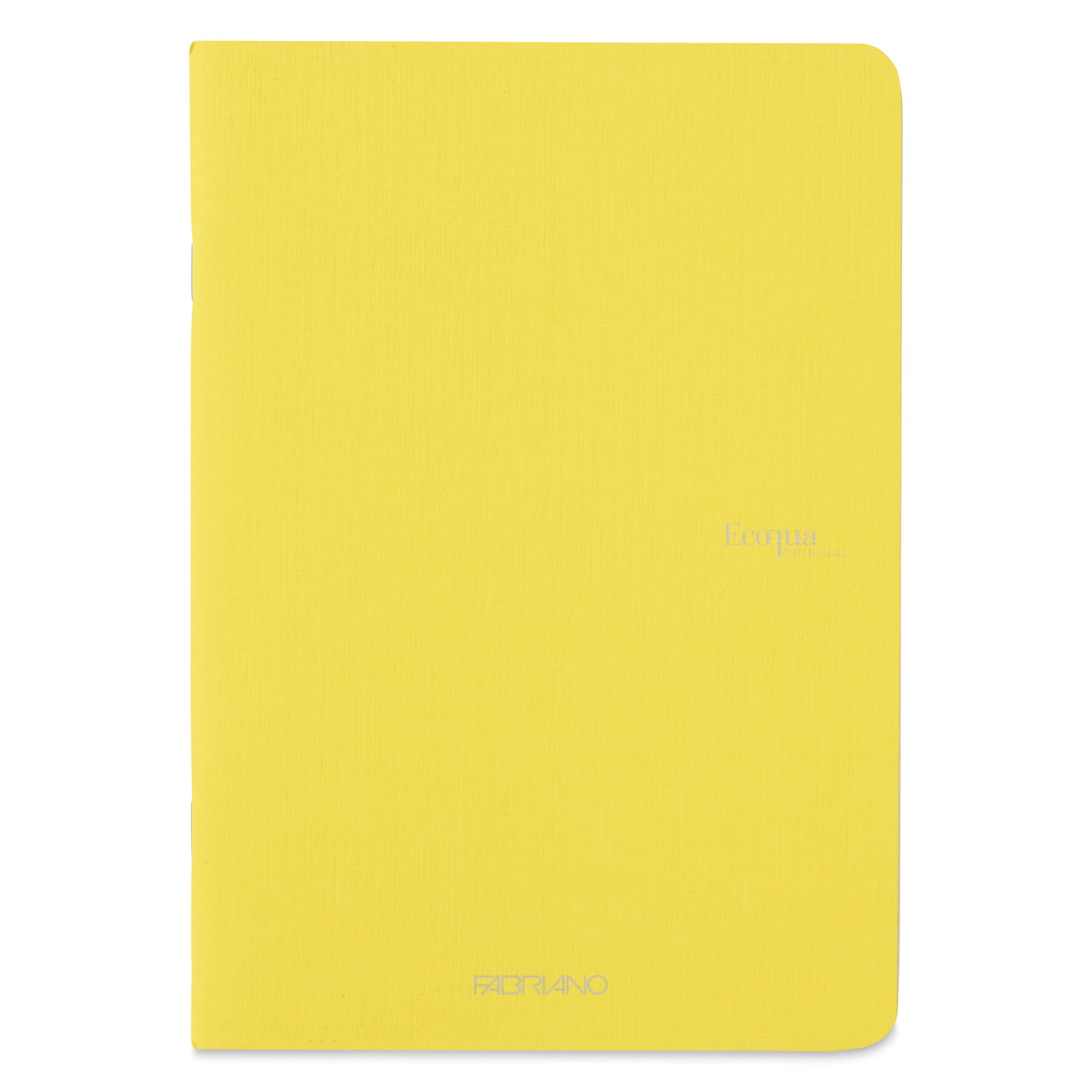 Fabriano EcoQua Staplebound Notebook - Yellow, 8.3" x 5.8", Blank (front view)