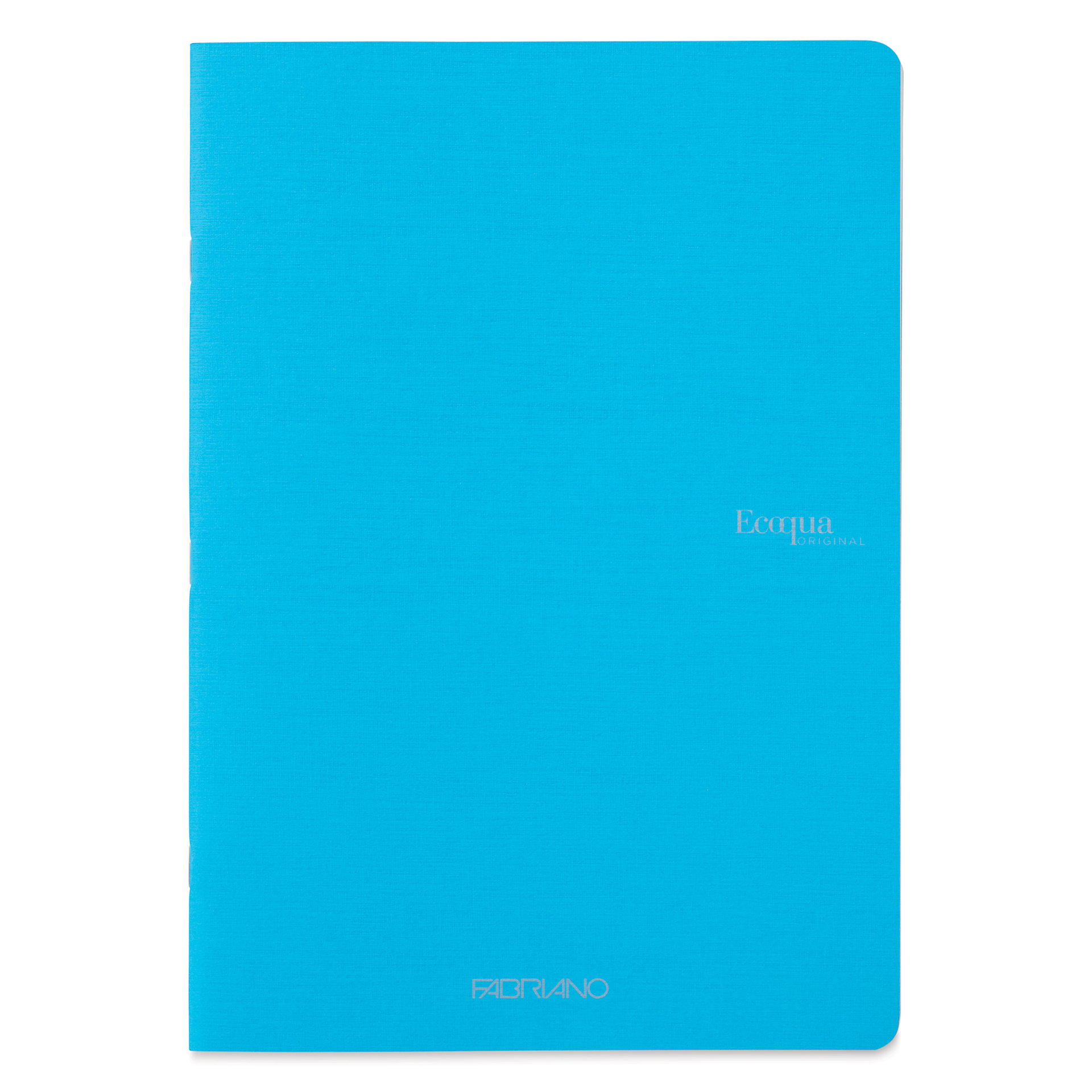 Fabriano EcoQua Staplebound Notebook - Turquoise, 11.7" x 8.3", Blank (front view)