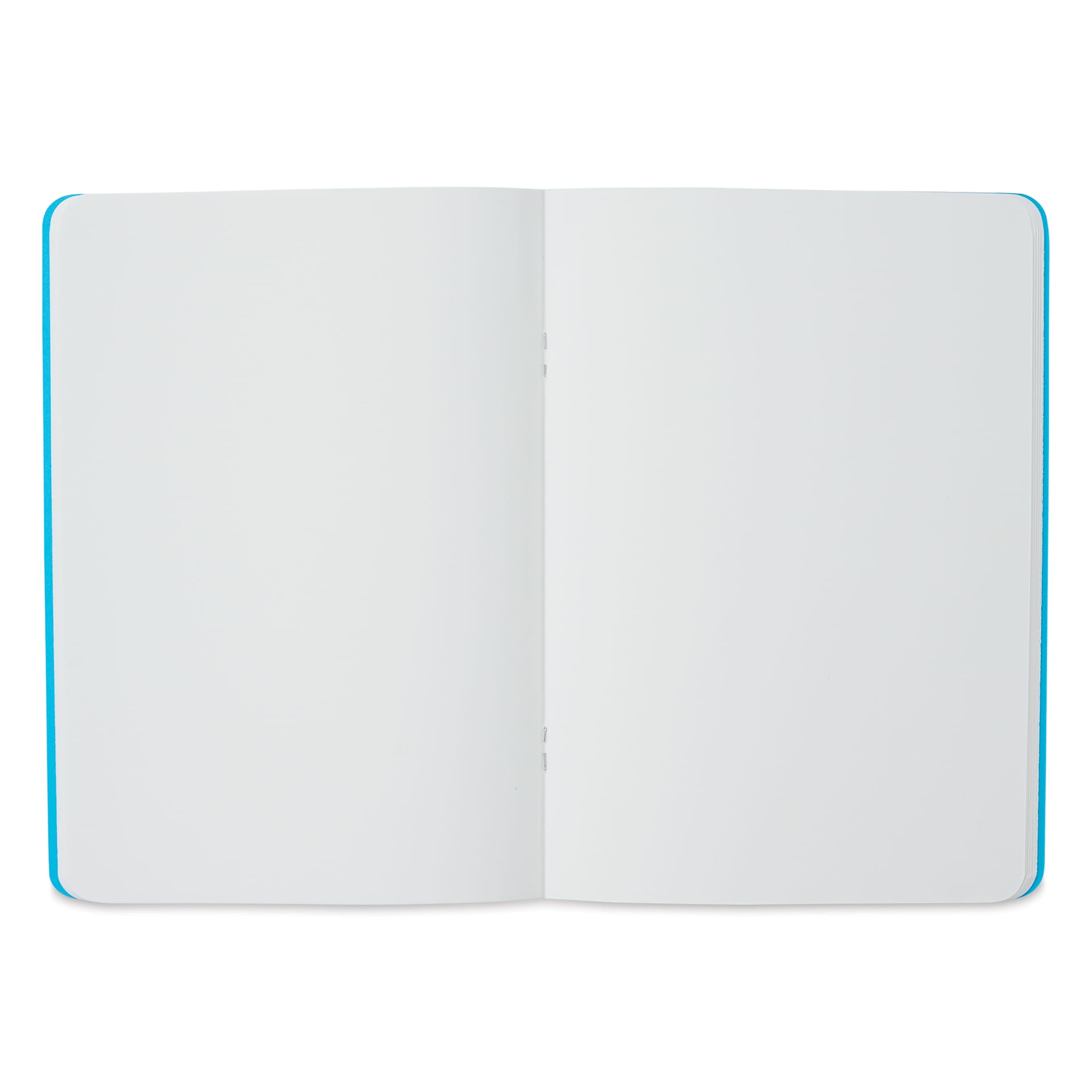 Fabriano EcoQua Staplebound Notebook - Turquoise, 8.3" x 5.8", Blank (open to show paper)