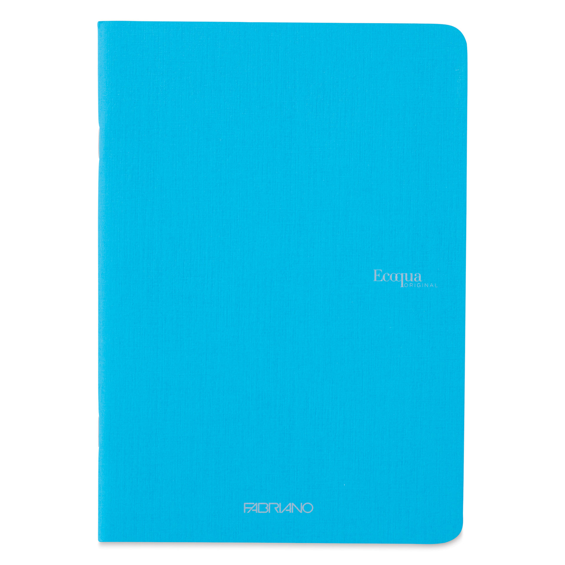 Fabriano EcoQua Staplebound Notebook - Turquoise, 8.3" x 5.8", Blank (front view)
