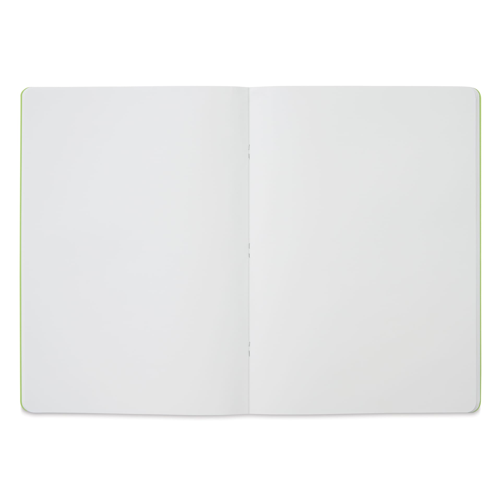 Fabriano EcoQua Staplebound Notebook - Lime, 11.7" x 8.3", Blank (open to show paper)
