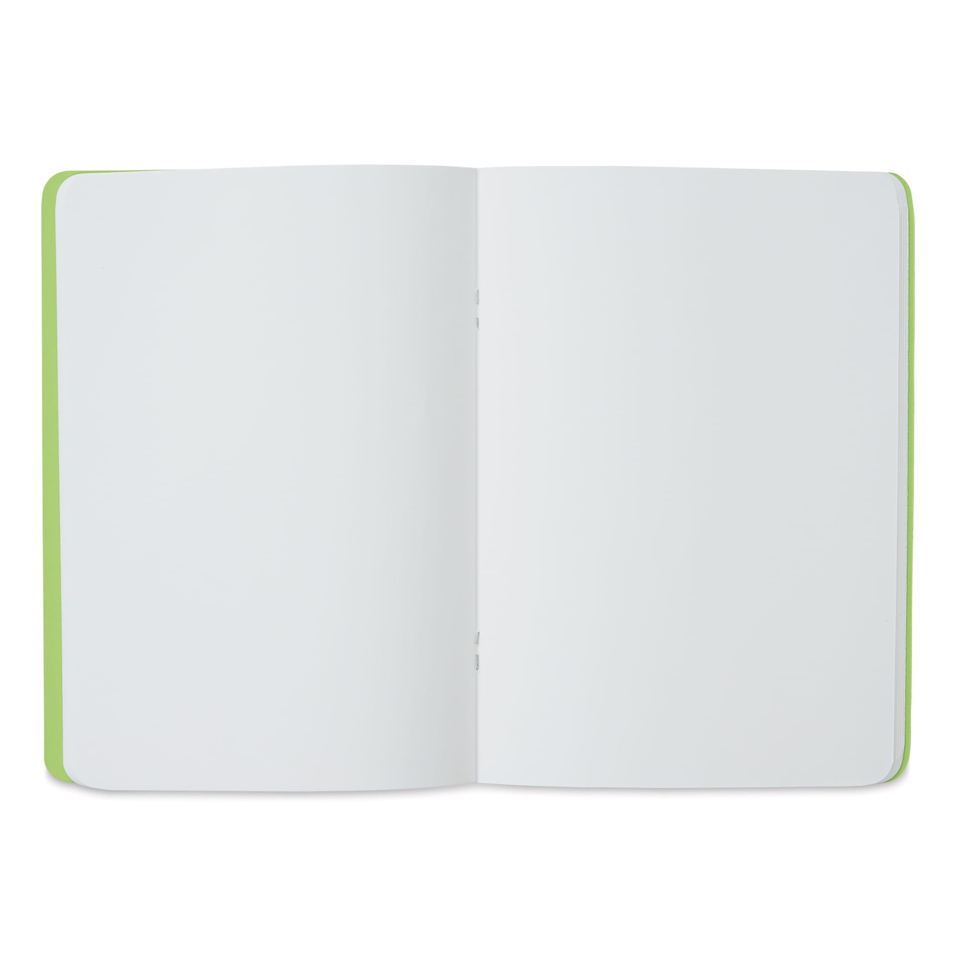 Fabriano EcoQua Staplebound Notebook - Lime, 8.3" x 5.8", Blank (open to show paper)