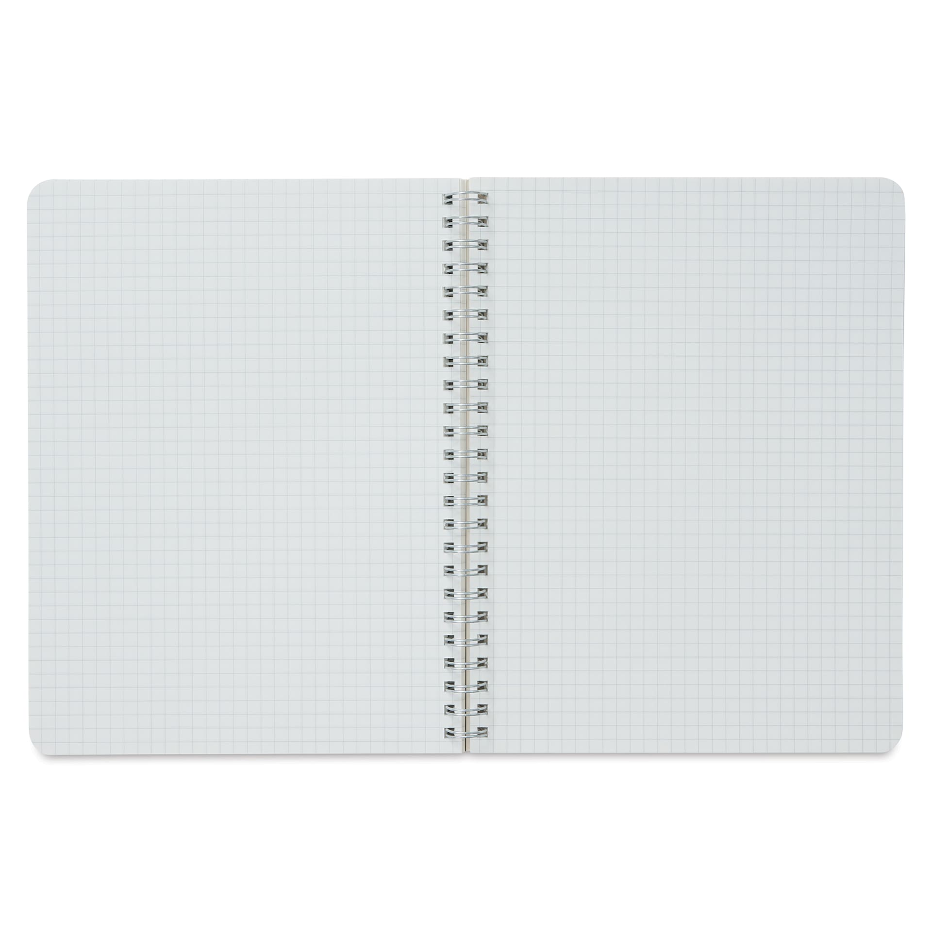 Fabriano EcoQua Spiral Notebook - Black, 8.3" x 5.8", Graph (open to show paper)
