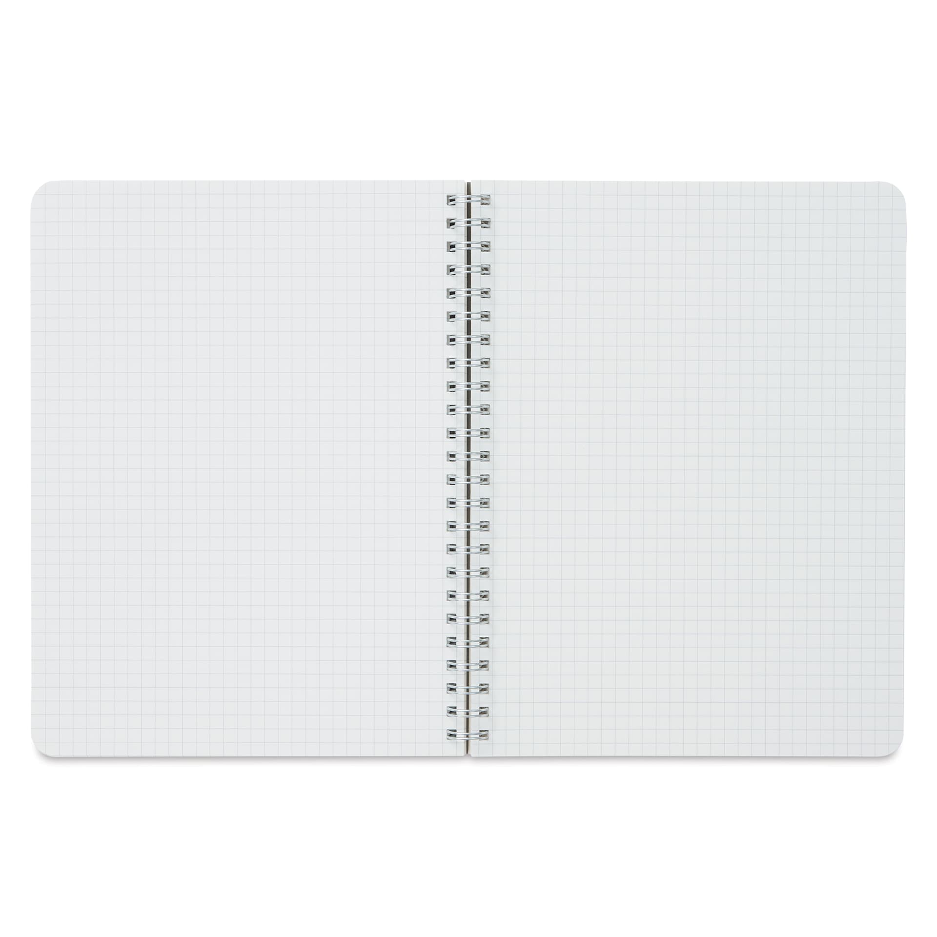 Fabriano EcoQua Spiral Notebook - Gray, 8.3" x 5.8", Graph (open to show paper)