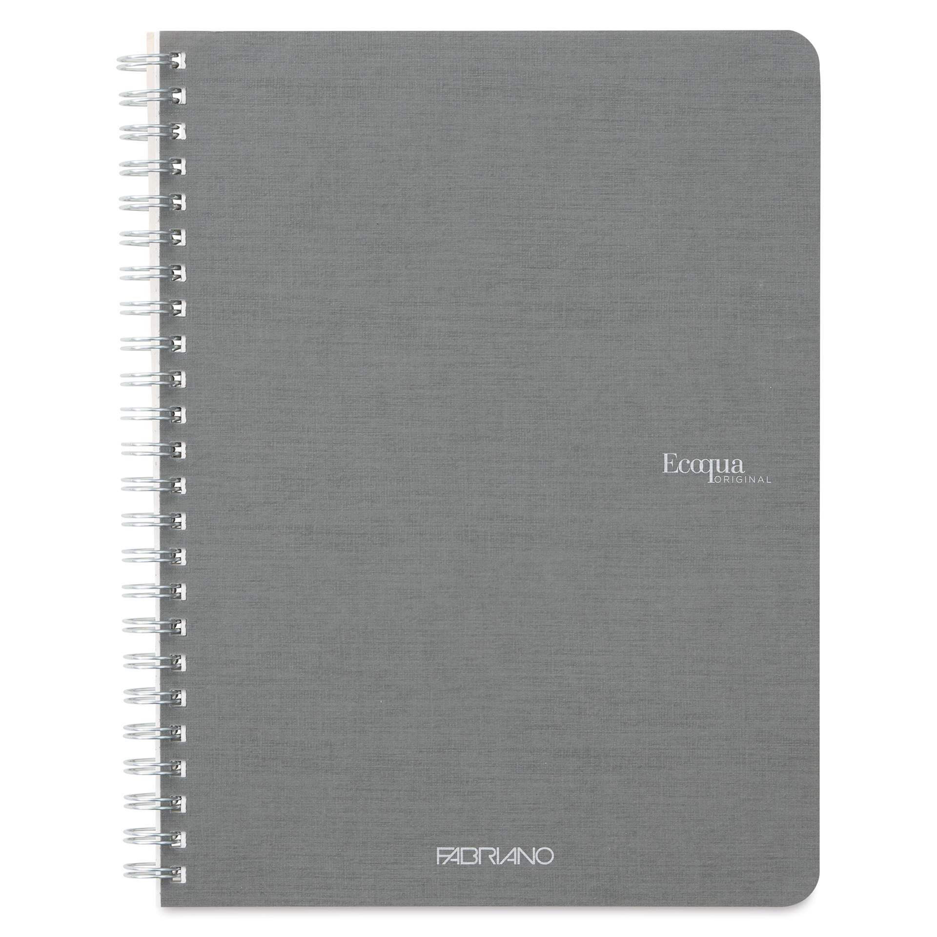 Fabriano EcoQua Spiral Notebook - Gray, 8.3" x 5.8", Graph (front view)