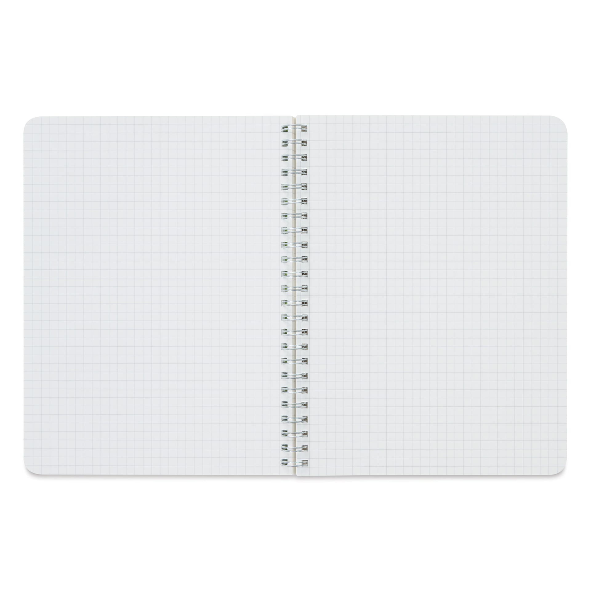 Fabriano EcoQua Spiral Notebook - Lime, 8.3" x 5.8", Graph (open to show paper)