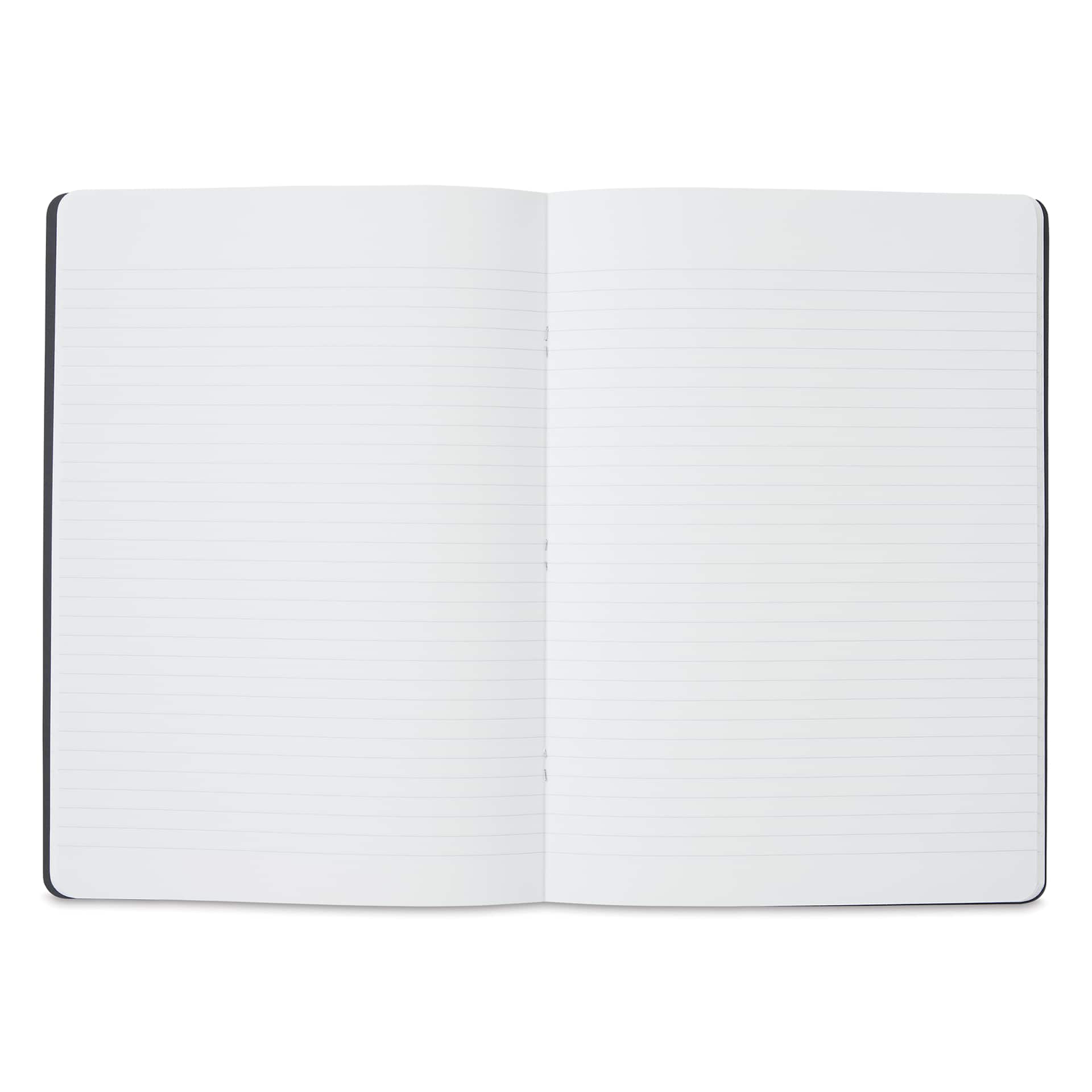 Fabriano EcoQua Staplebound Notebook - Black, 11.7" x 8.3", Lined (open to show paper)