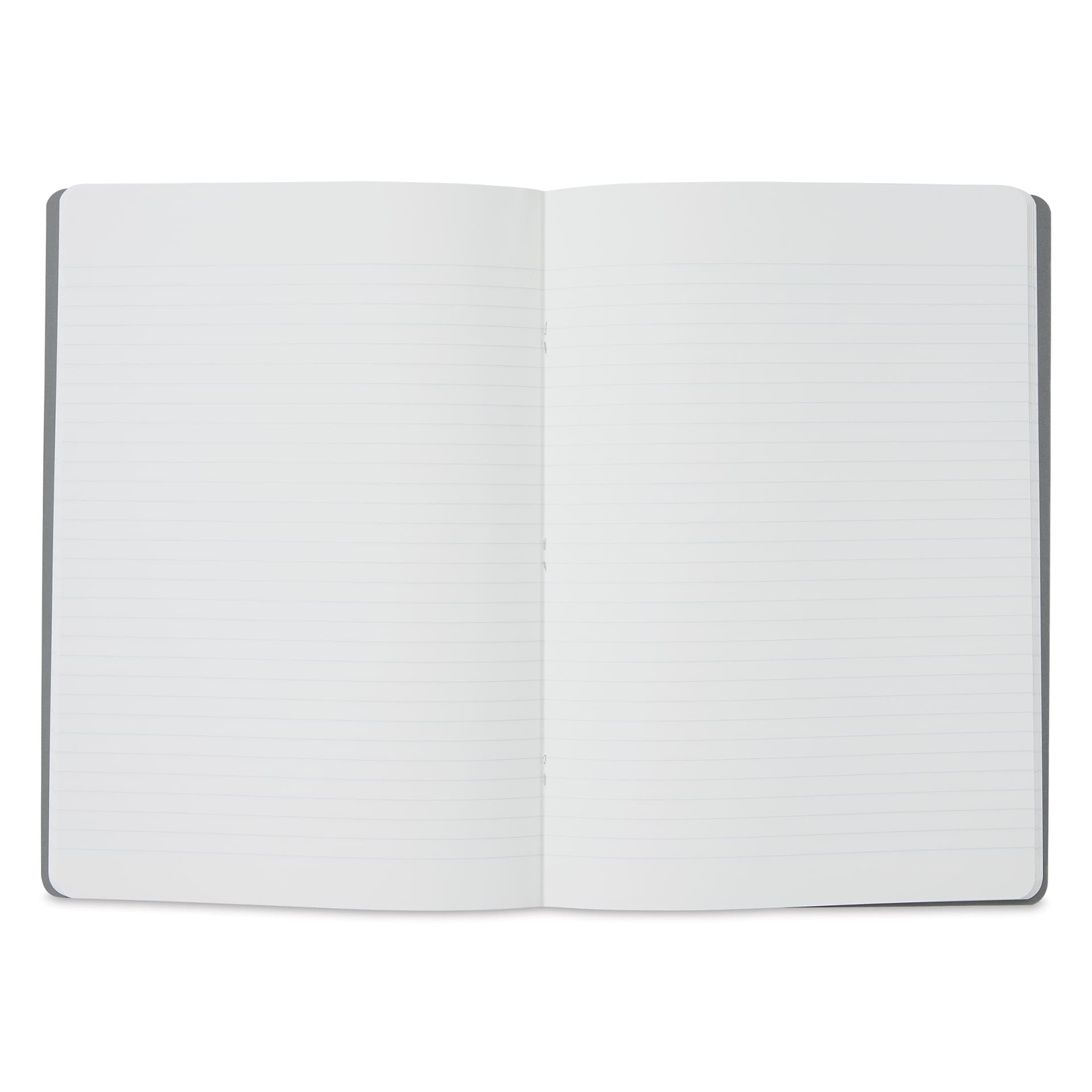 Fabriano EcoQua Staplebound Notebook - Gray, 11.7" x 8.3", Lined (open to show paper)