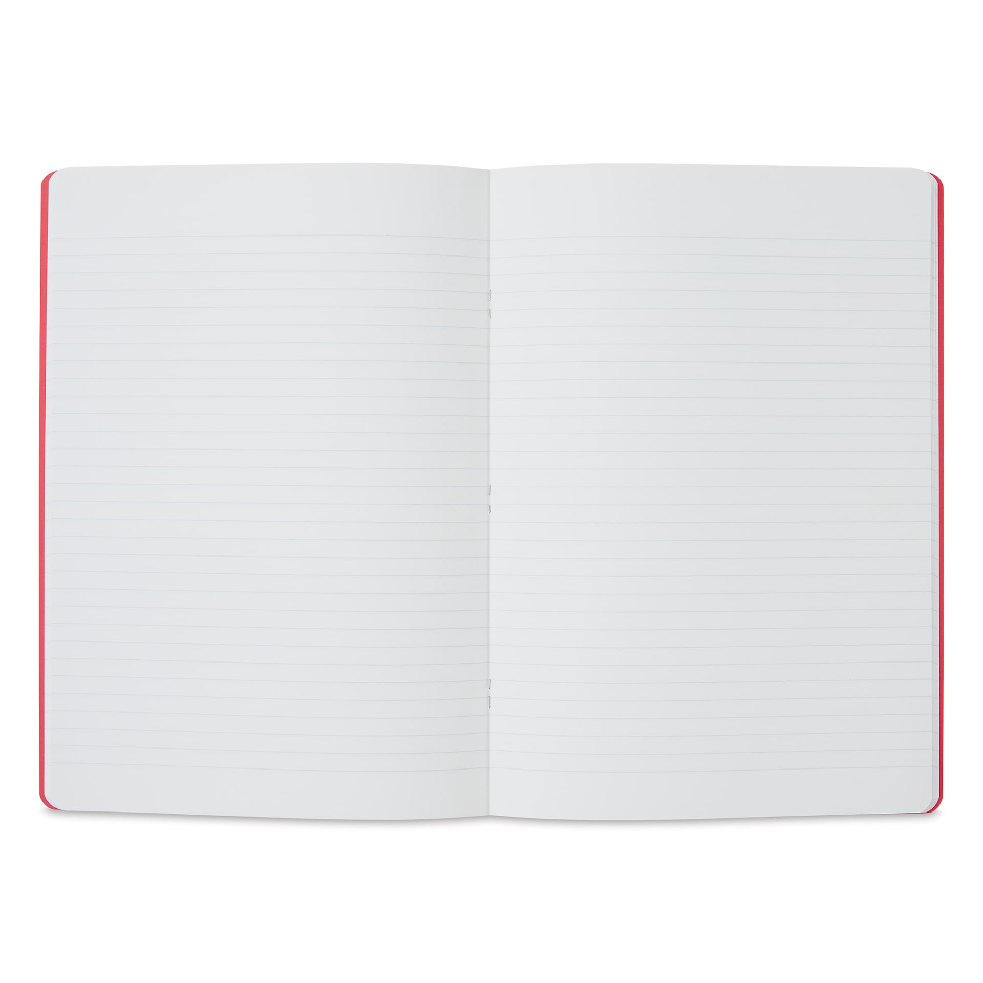Fabriano EcoQua Staplebound Notebook - Red, 11.7" x 8.3", Lined (open to show paper)