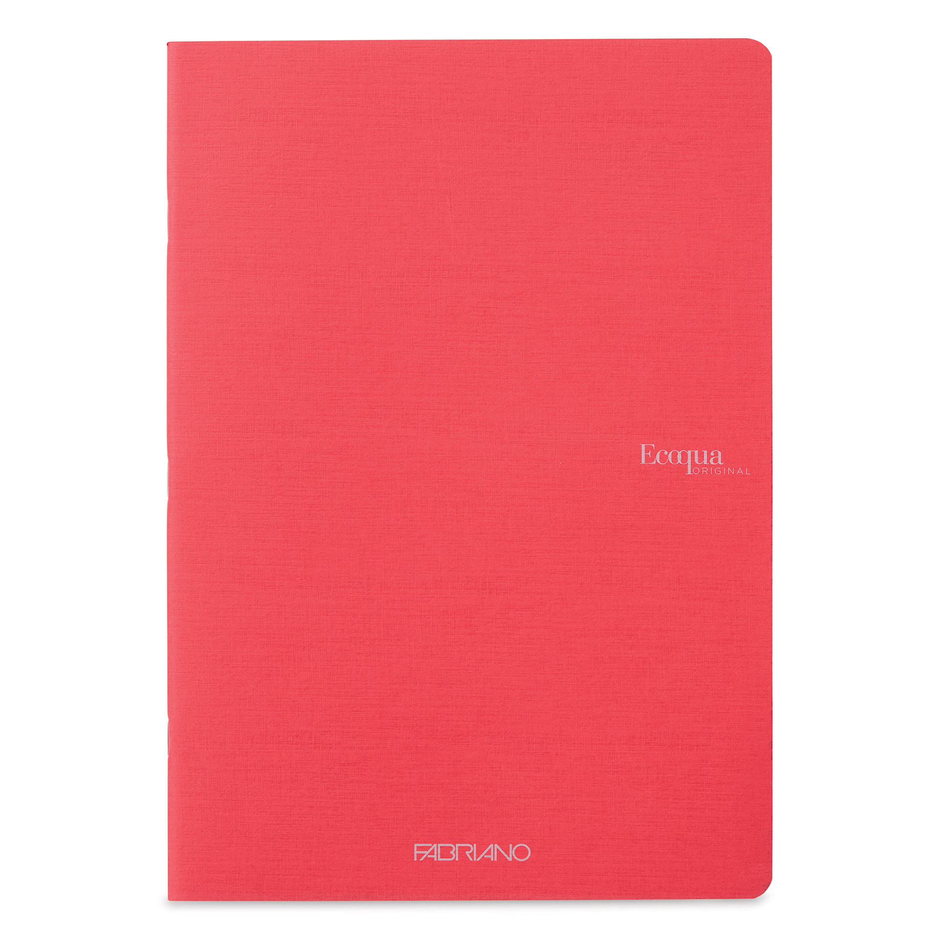 Fabriano EcoQua Staplebound Notebook - Red, 11.7" x 8.3", Lined (front view)