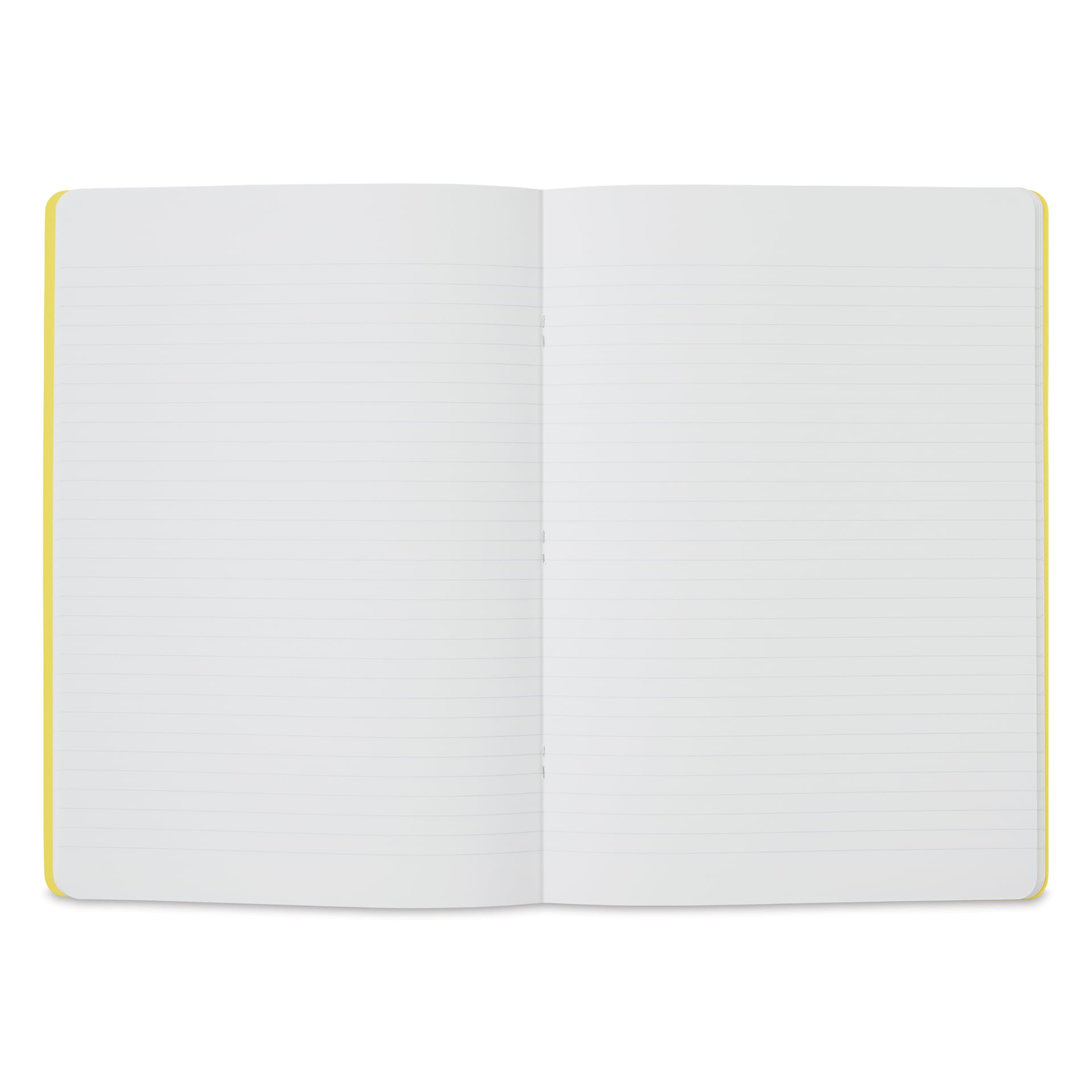 Fabriano EcoQua Staplebound Notebook - Yellow, 11.7" x 8.3", Lined (open to show paper)