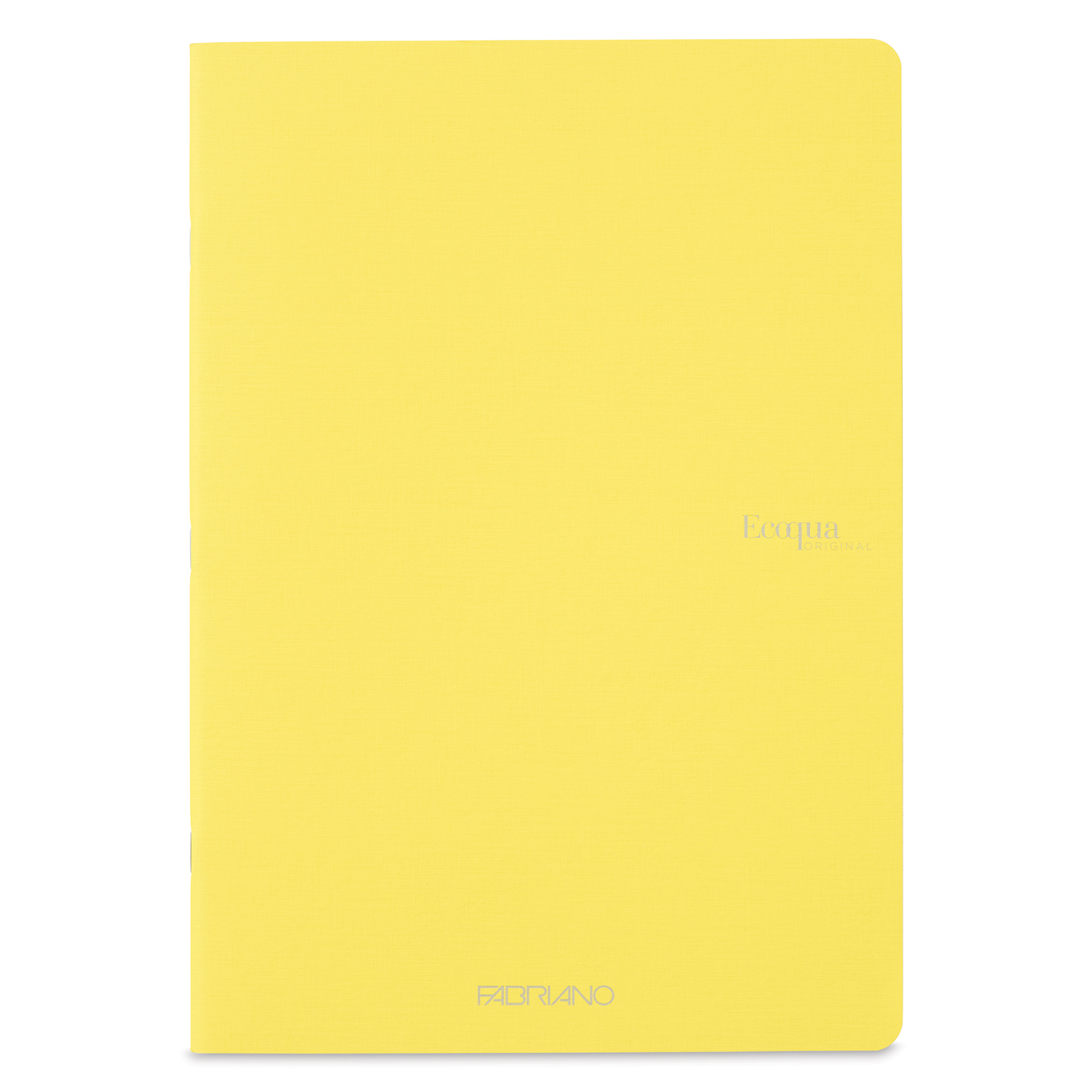 Fabriano EcoQua Staplebound Notebook - Yellow, 11.7" x 8.3", Lined (front view)