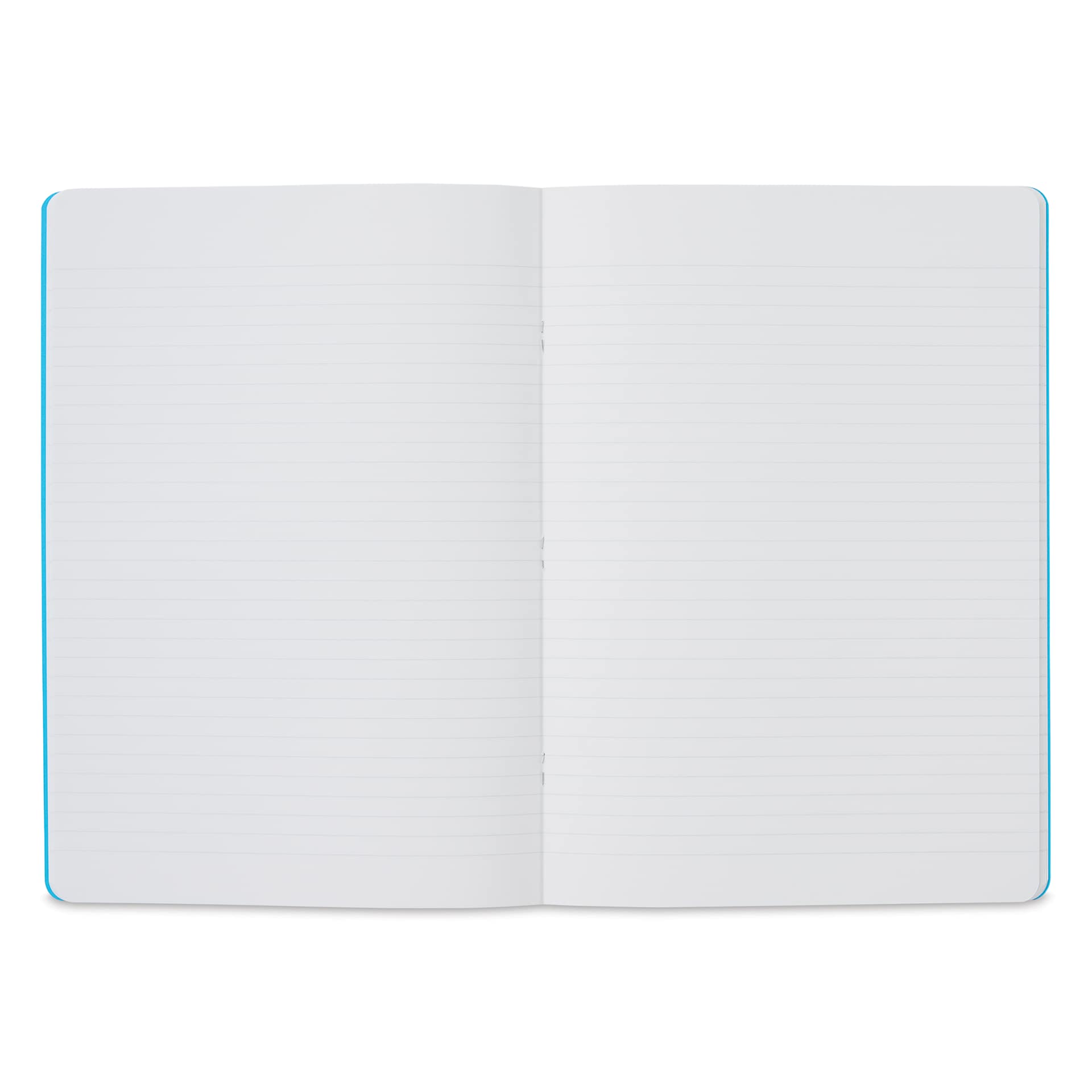 Fabriano EcoQua Staplebound Notebook - Turquoise, 11.7" x 8.3", Lined (open to show paper)
