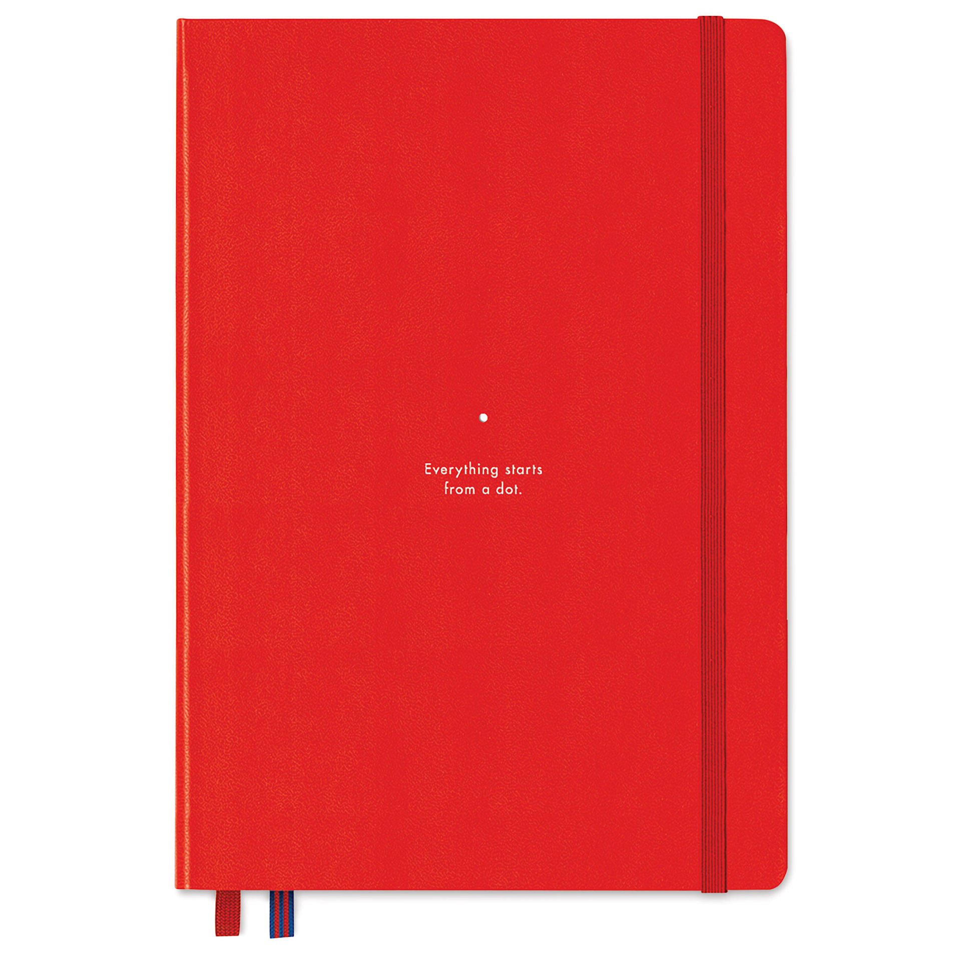 Leuchtturm1917 Bauhaus Notebook - Red/Royal Blue, 5-3/4" x 8-1/4", Dotted (front cover without label)