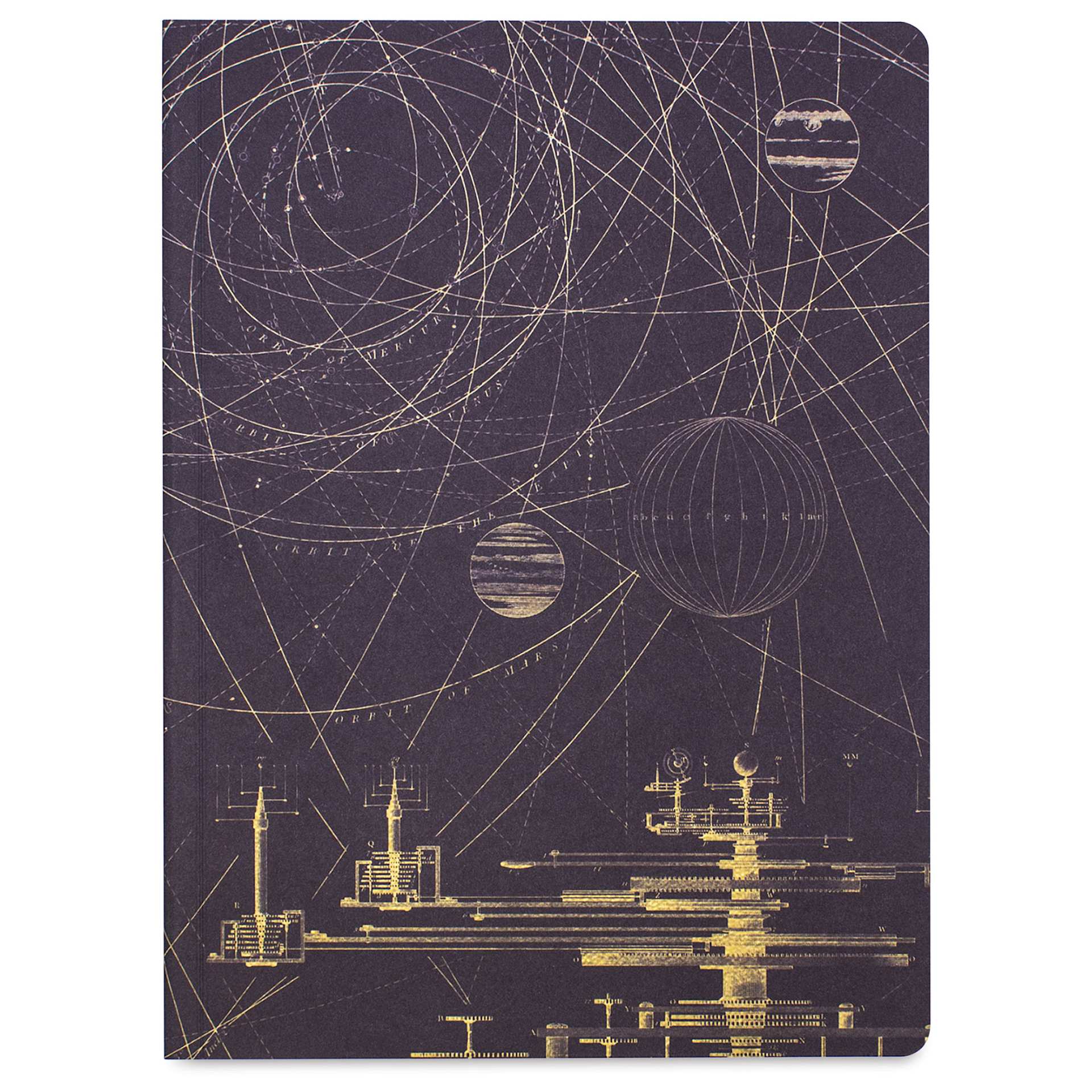 Cognitive Surplus Experiment Softcover Notebook - Planetary Motion, 9" x 6-3/4", front of notebook
