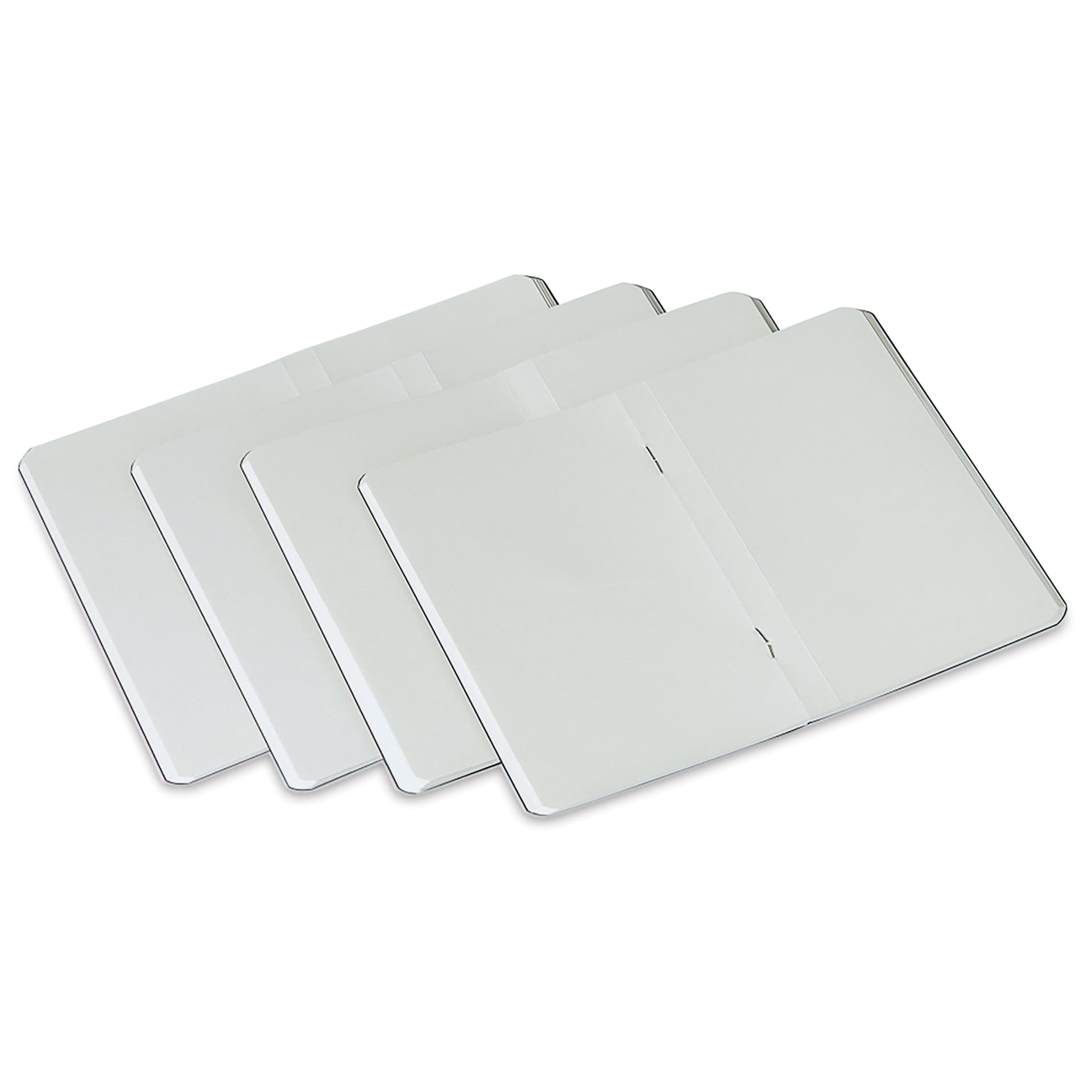 Fabriano EcoQua Staplebound Notebooks - Pkg of 4, Winter Colors, 3.5" x 5.5", Blank, open