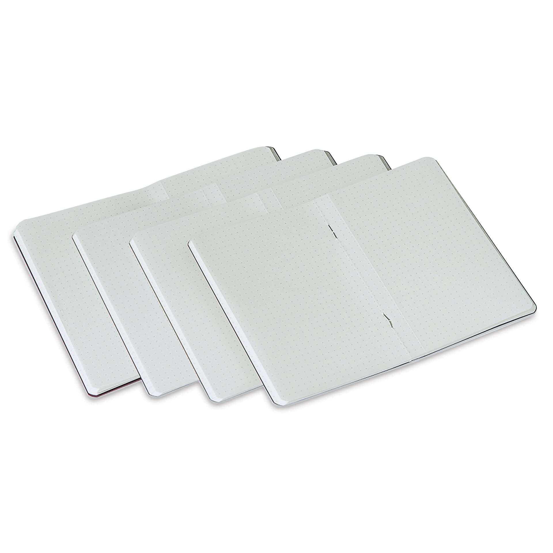 Fabriano EcoQua Staplebound Notebooks - Pkg of 4, Winter Colors, 3.5" x 5.5", Graph, open