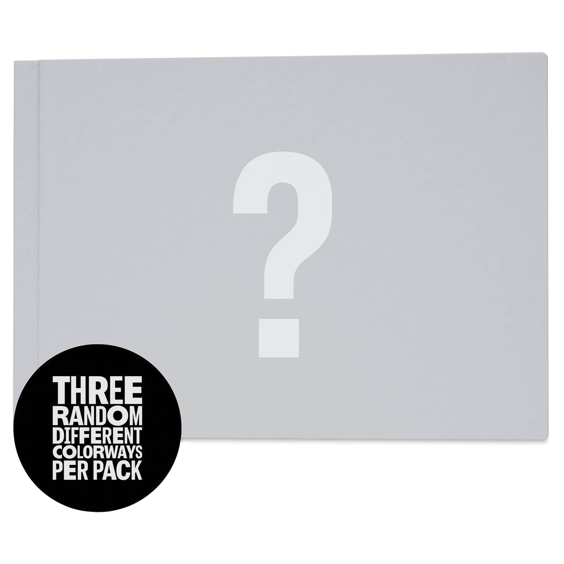 Uglybooks Perfect Bound Notebook - NO.2 Mystery, 5-3/4" x 8", 135 gsm, Pkg of 3, front, three random colors