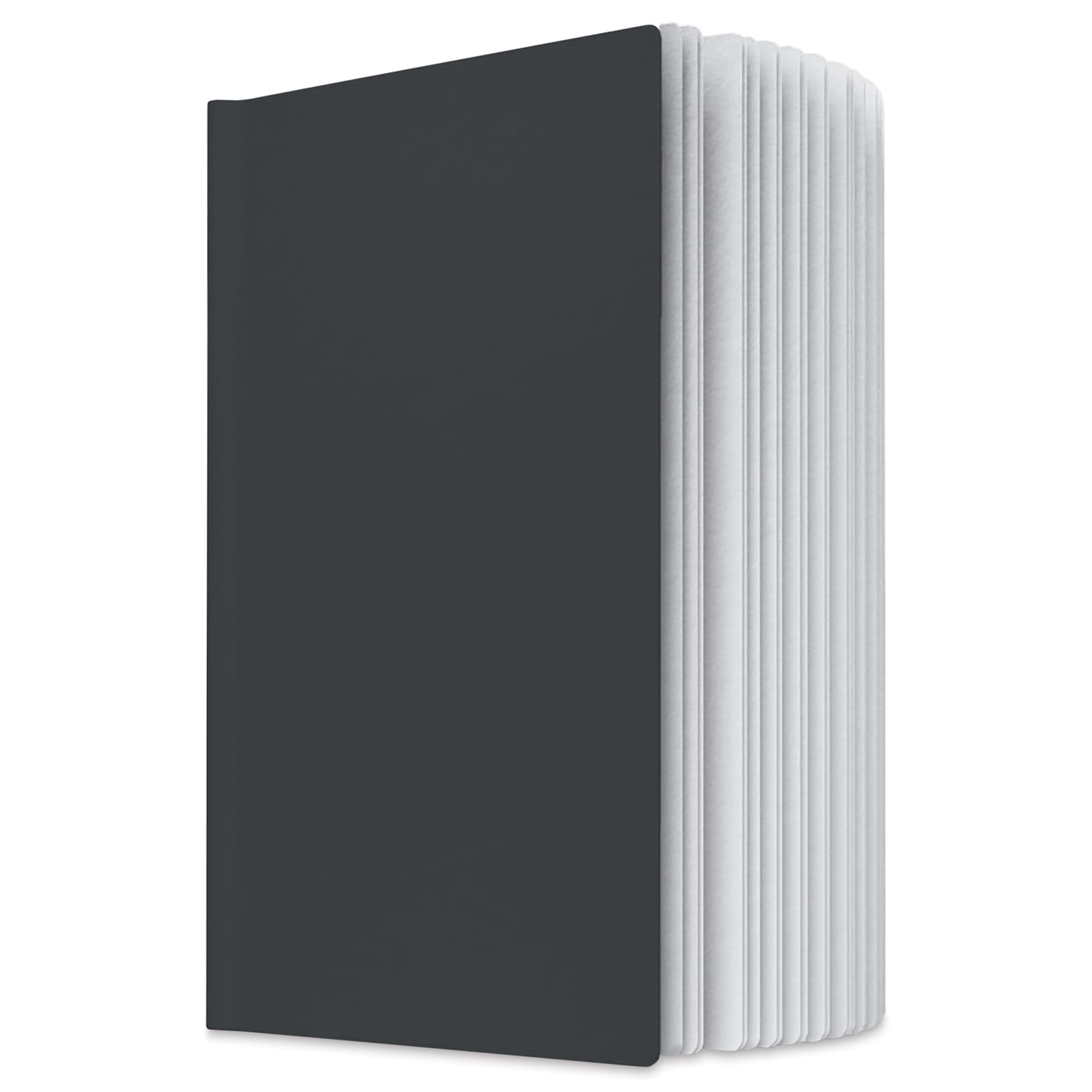 Uglybooks Perfect Bound Notebook - NO.1 Tuxedo, 5-3/4" x 4", 135 gsm, Pkg of 3, partially open