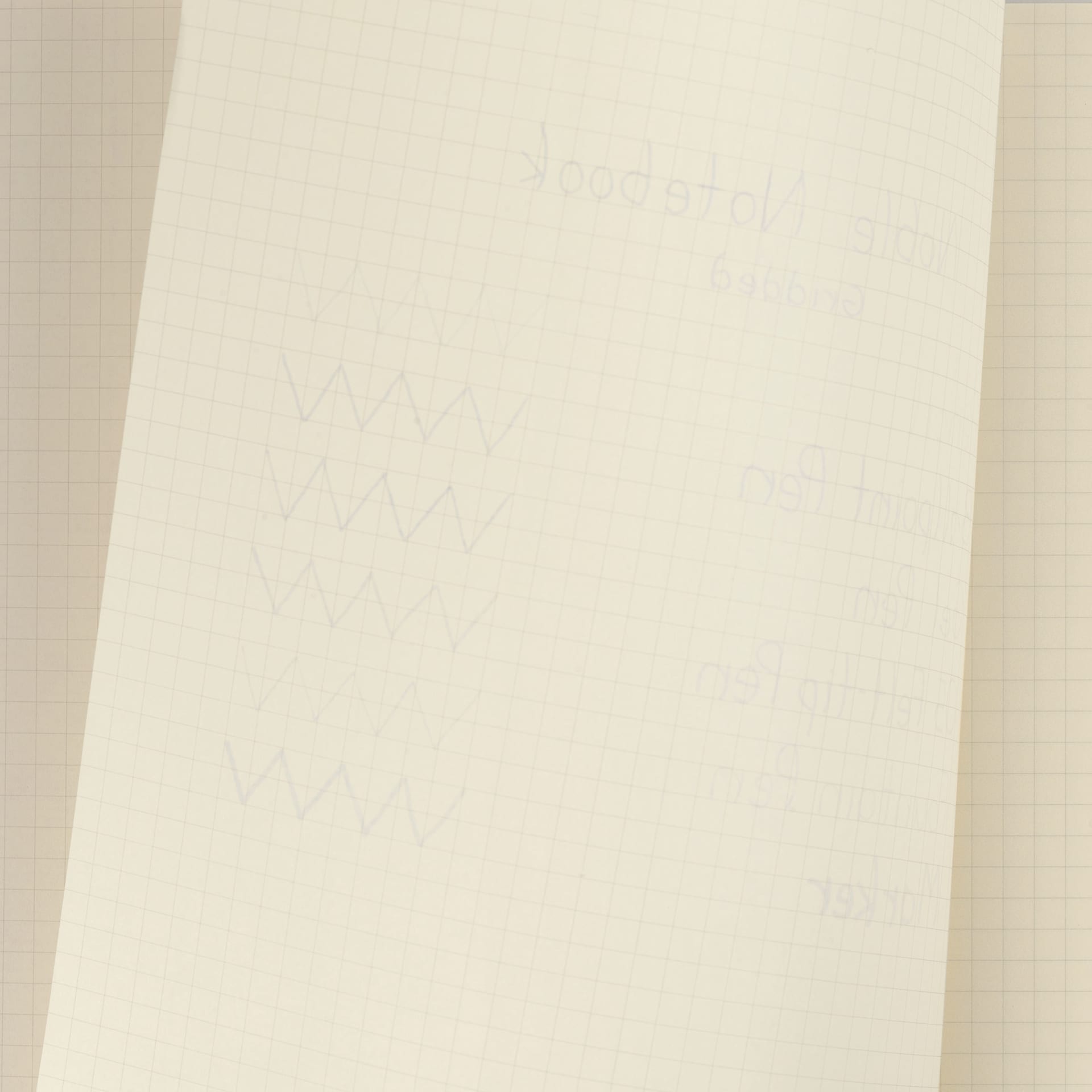 Life Stationery Noble Notebooks, bleed of pen marks on grid paper