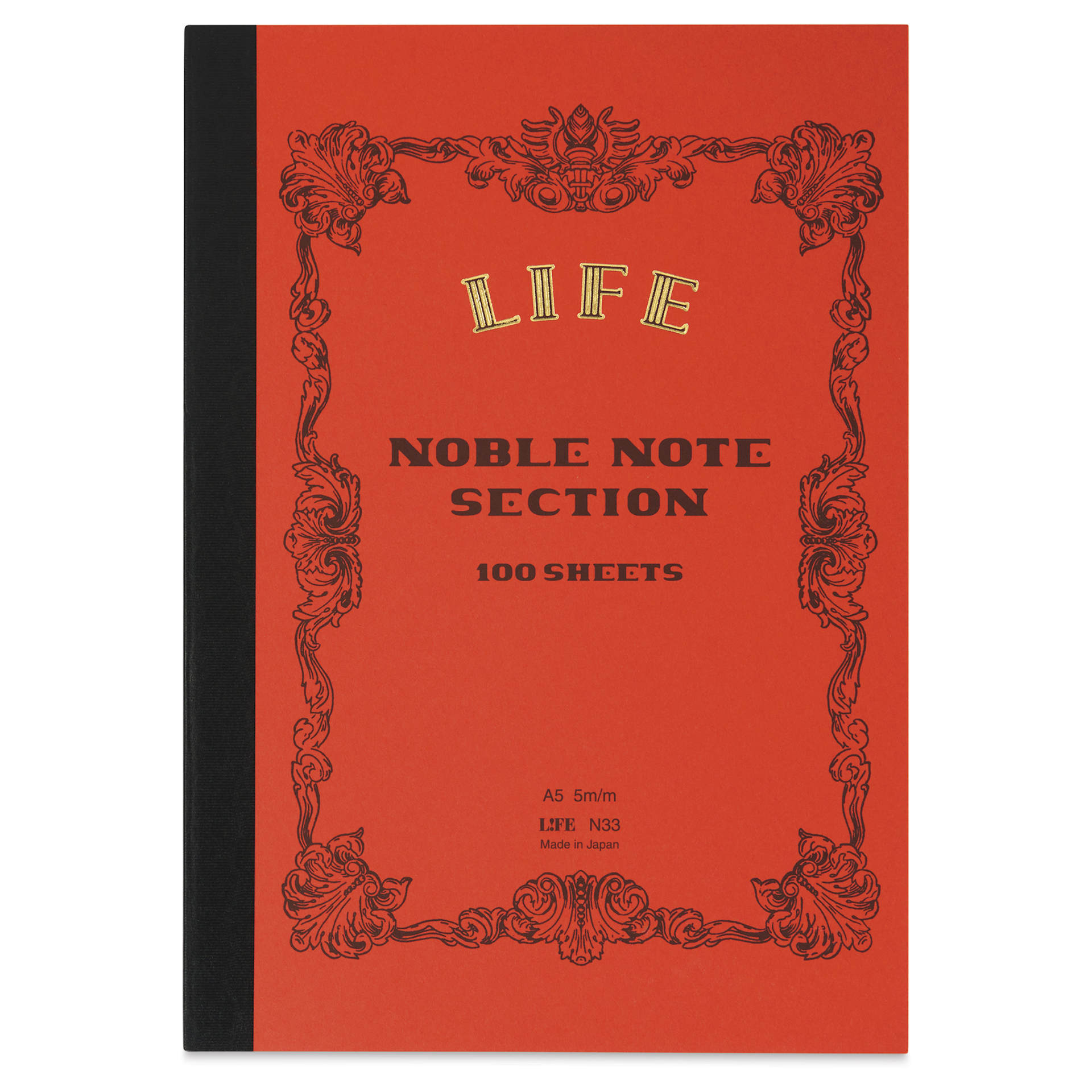Life Noble Notebook - 6" x 8", A5, Orange, Grid, front cover