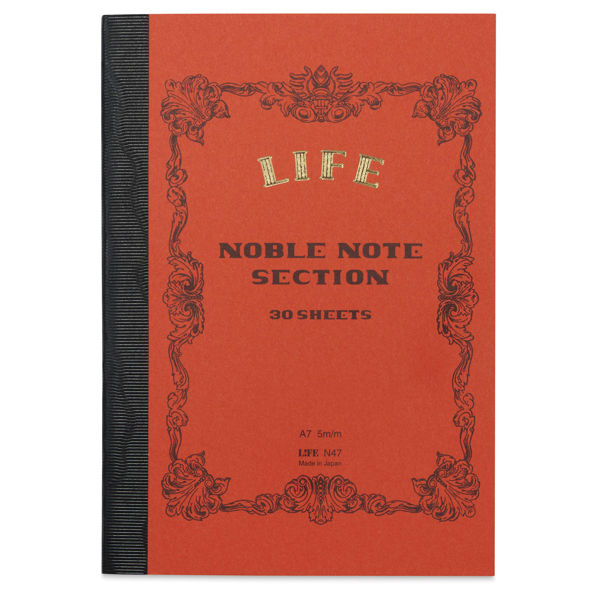 Life Noble Notebook - 3" x 4", A7, Orange, Grid, front cover