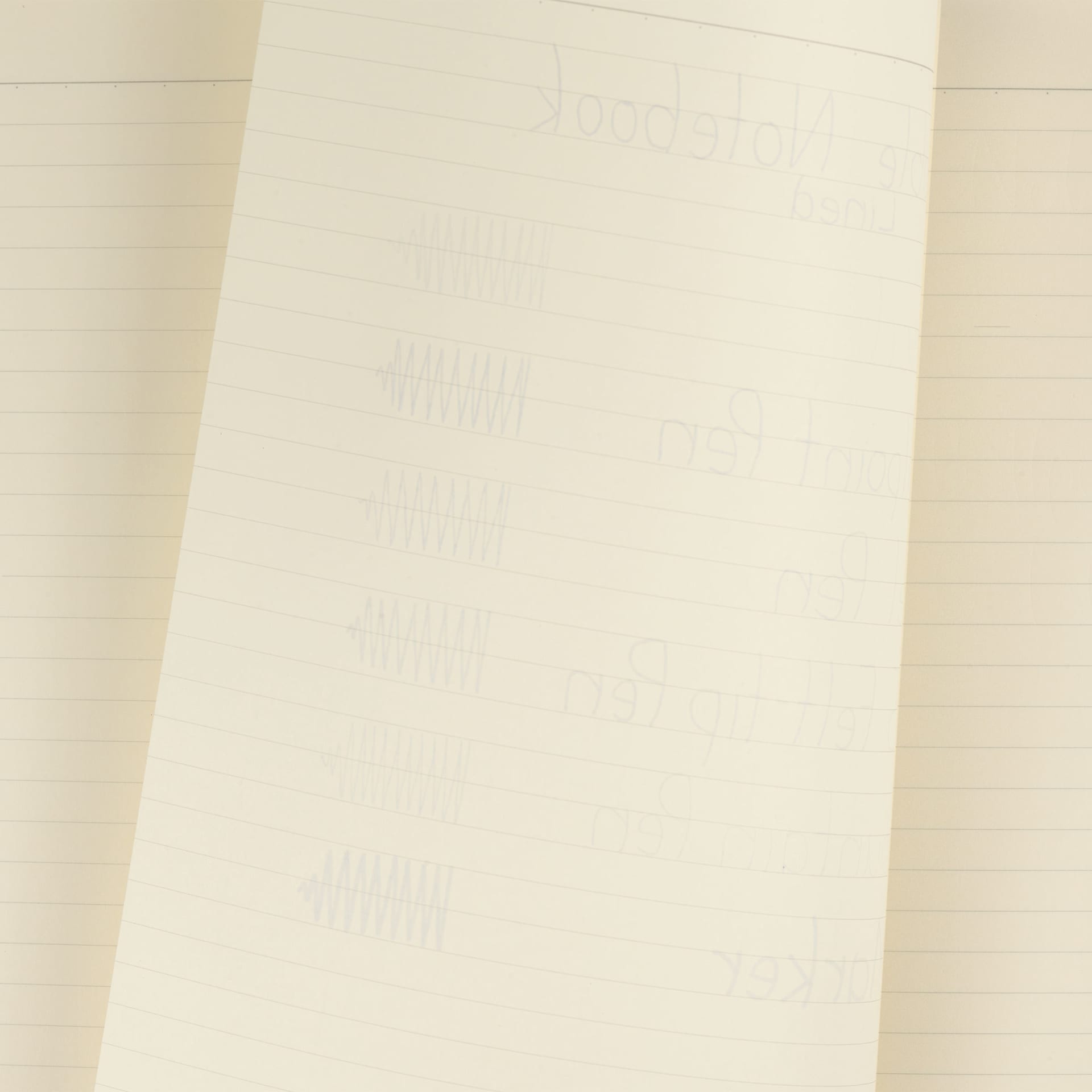 Life Stationery Noble Notebooks, bleed of pen marks on lined paper