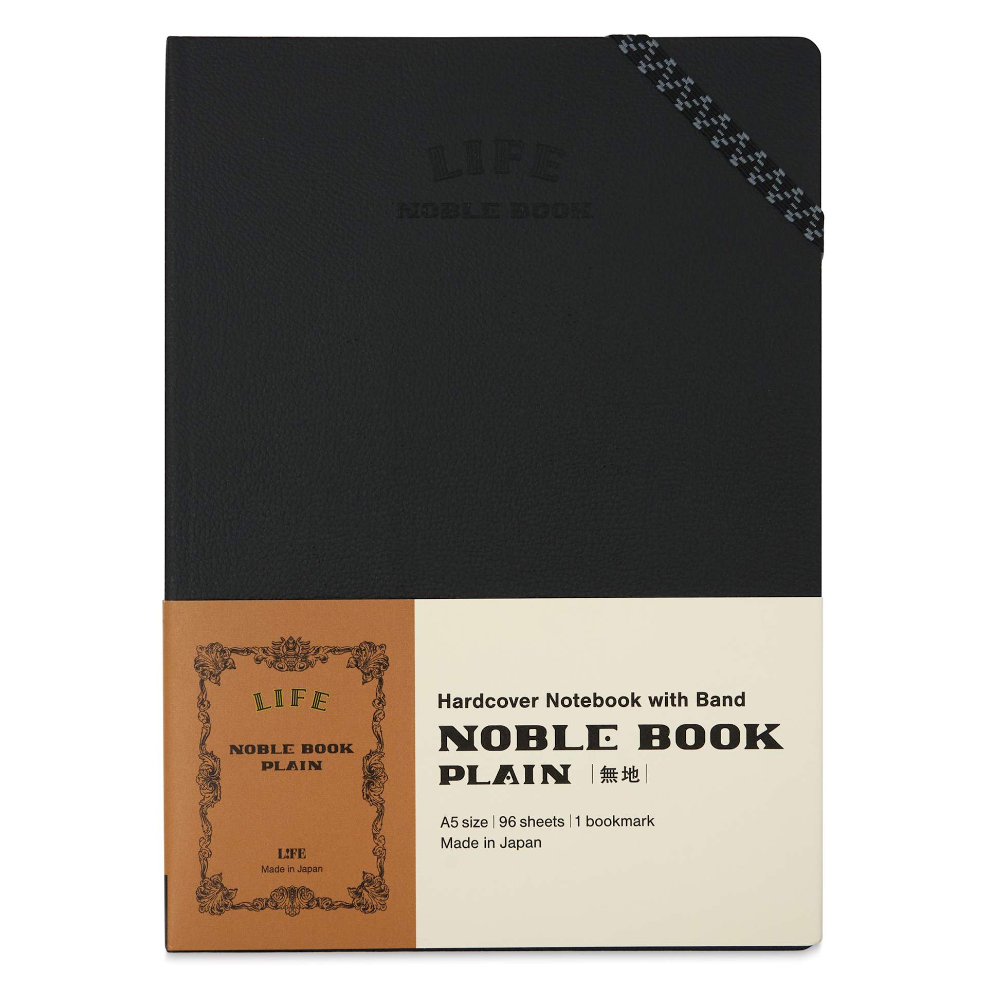 Life Stationery Noble Notebook - 6" x 8", A5, Blank, 96 Pages, front of packaging