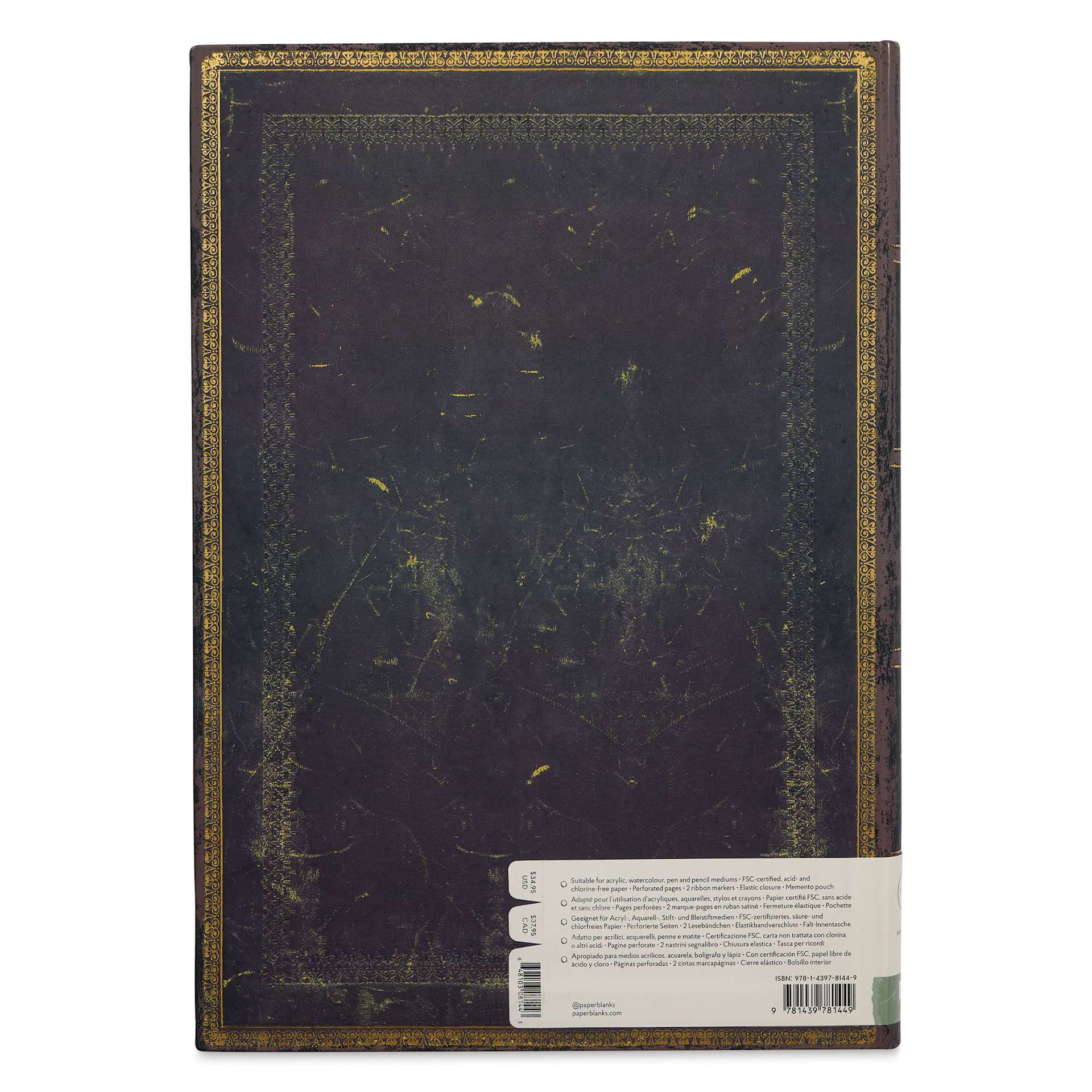 Paperblanks Mixed Media Sketchbook - Arabica, 8" x 11-3/4", back