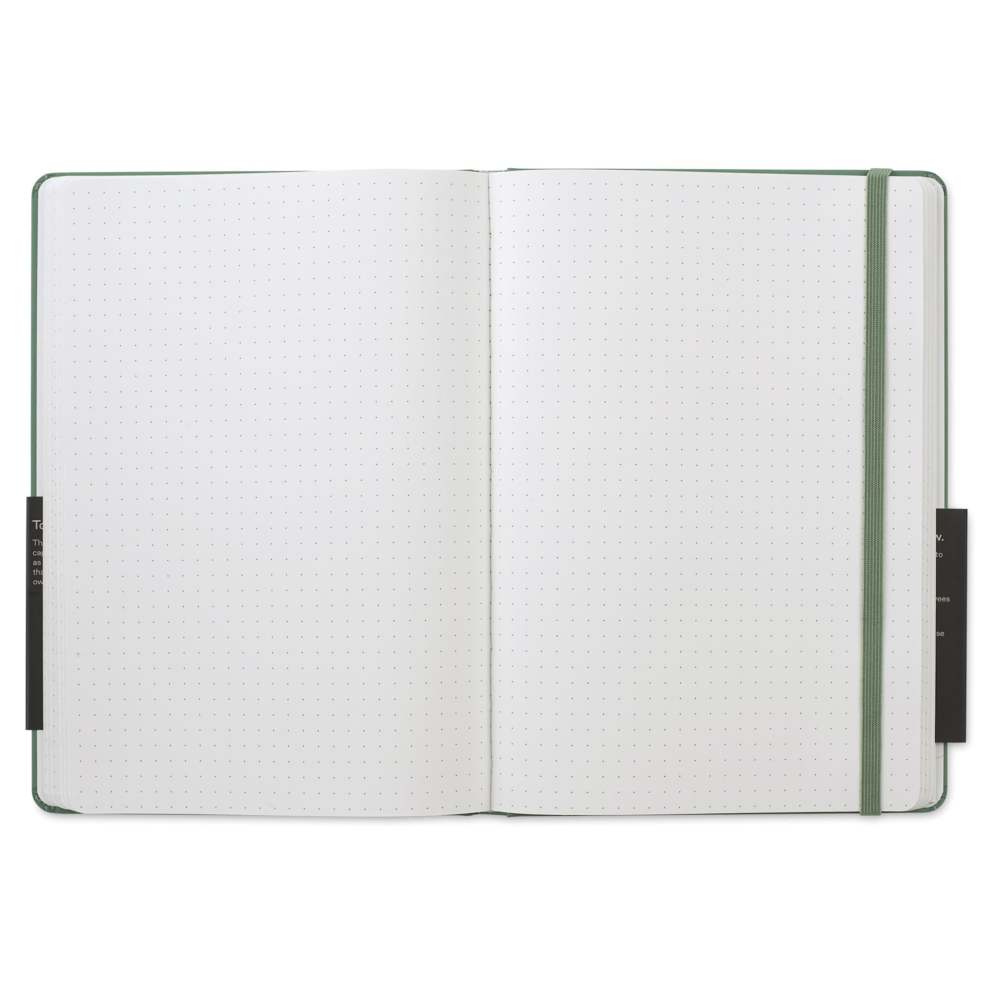 Karst Stone Paper Notebook - Eucalyptus, A5, Dot Grid, open
