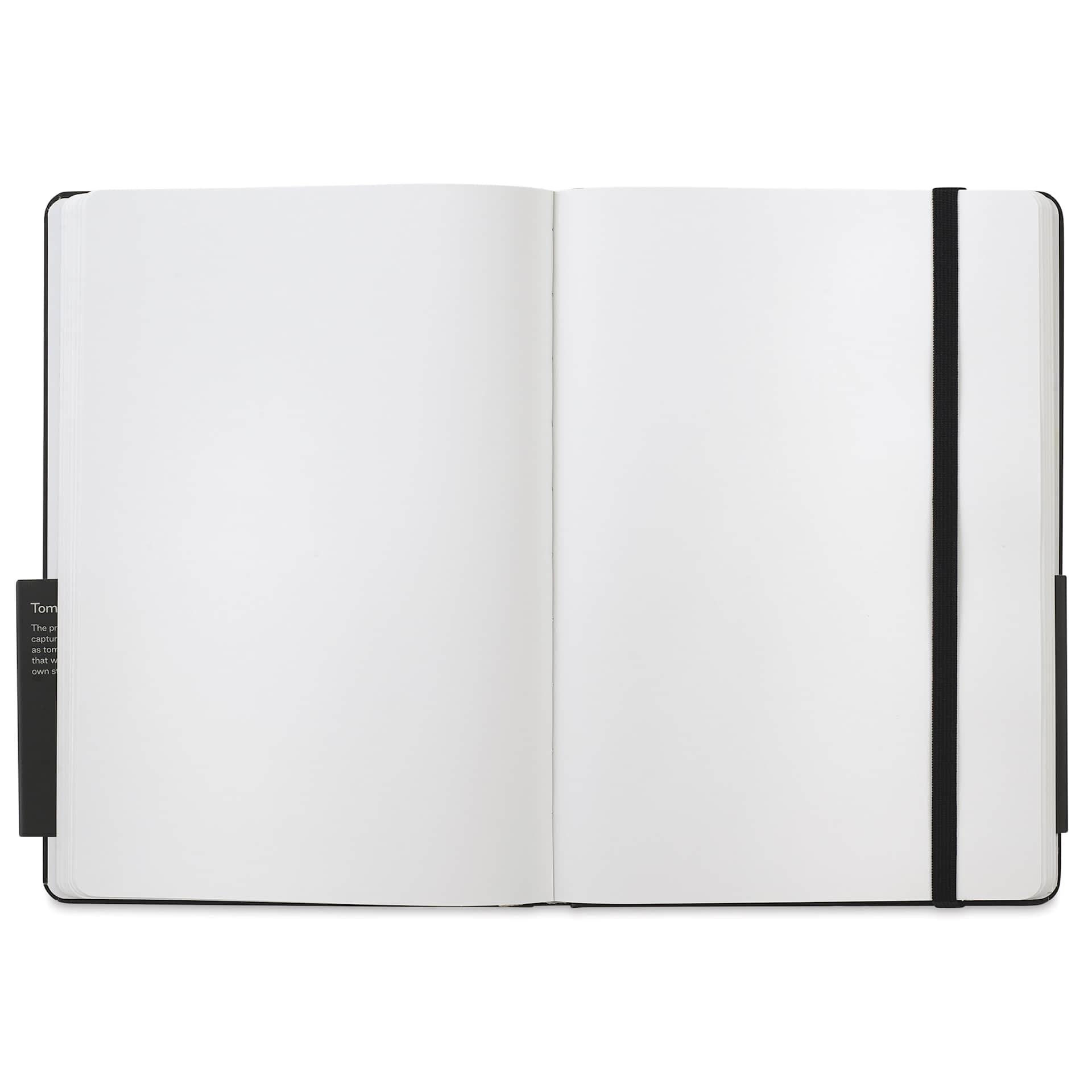 Karst Stone Paper Notebook - Black, A5, Blank, open
