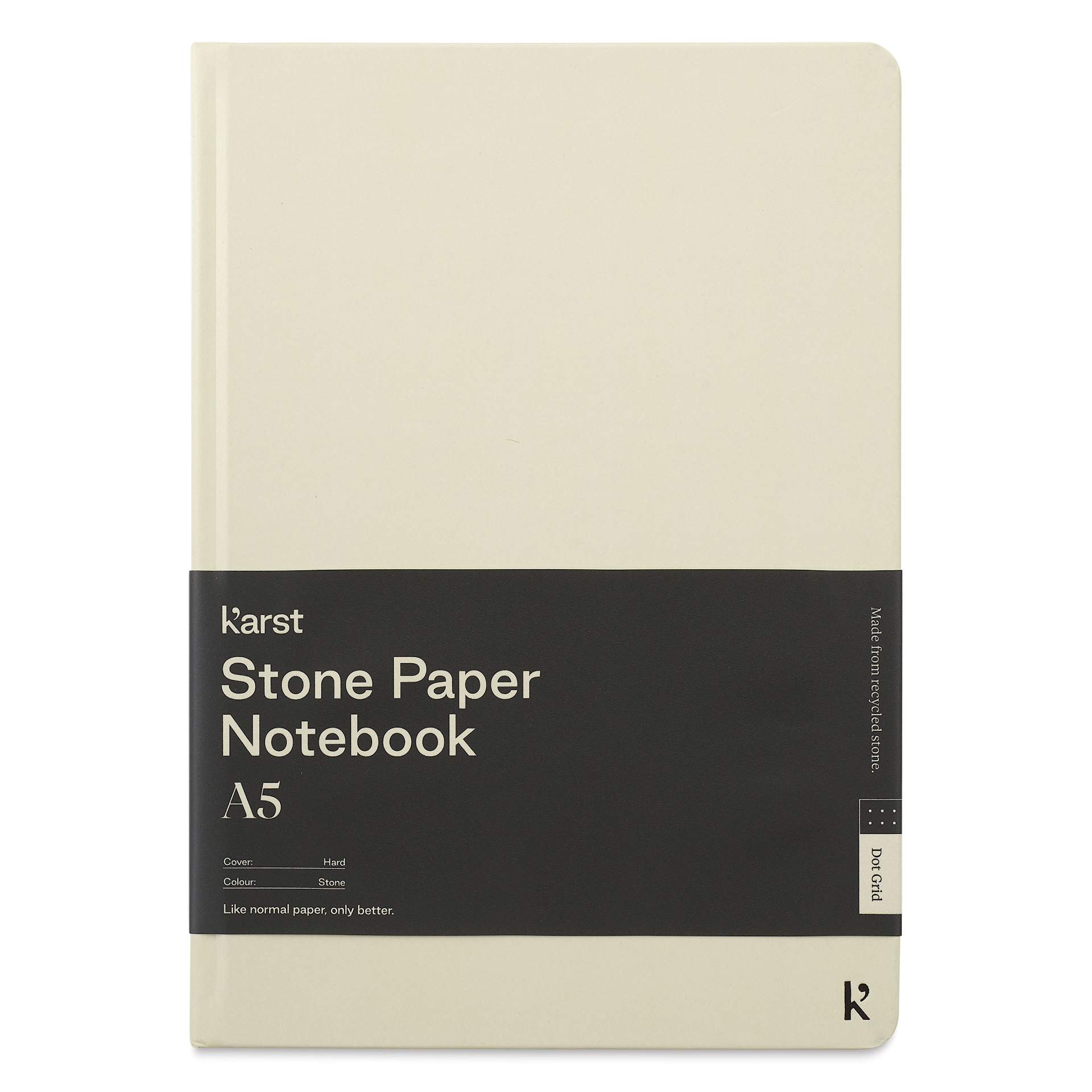 Karst Stone Paper Notebook - Stone, A5, Dot Grid, front