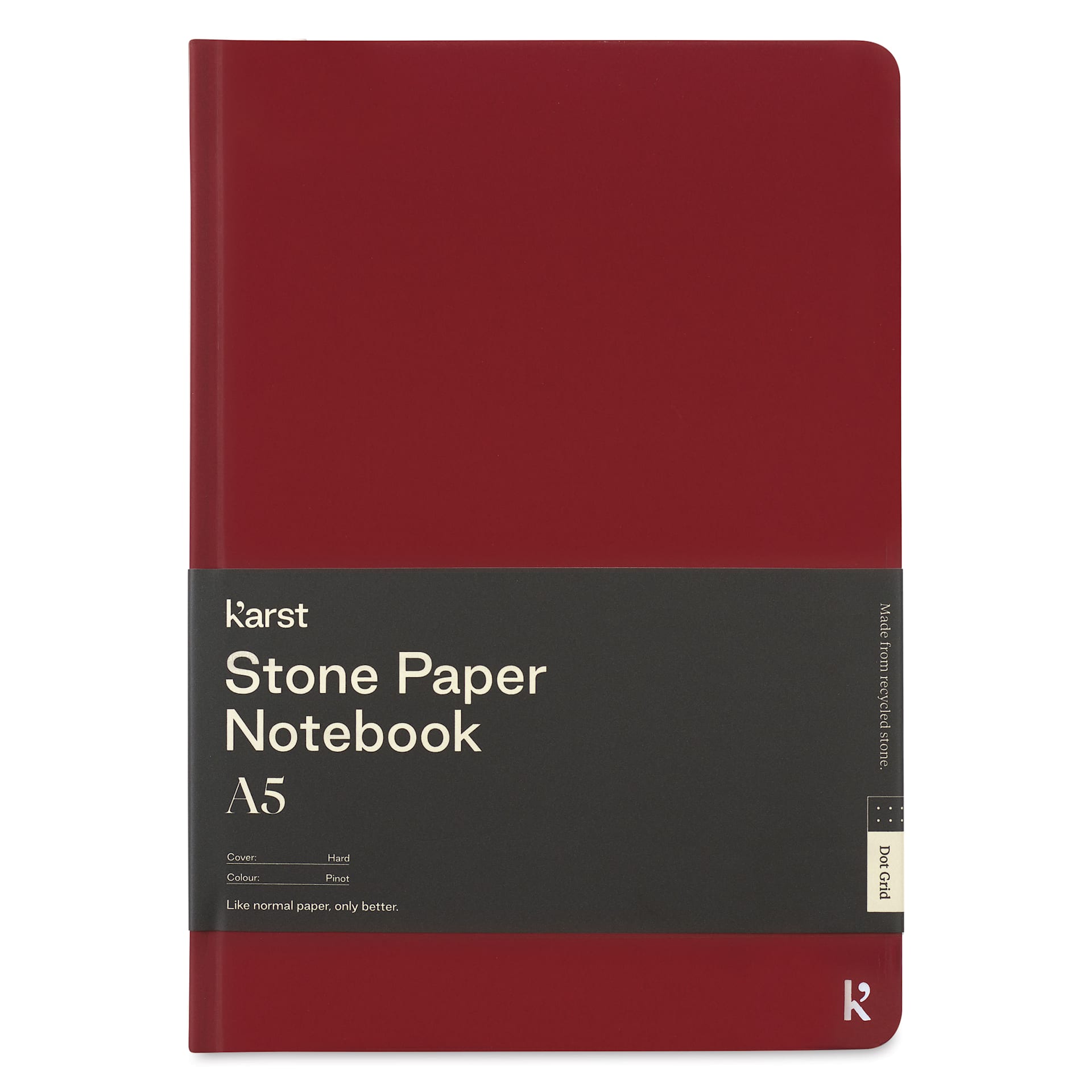 Karst Stone Paper Notebook - Pinot, A5, Dot Grid, front