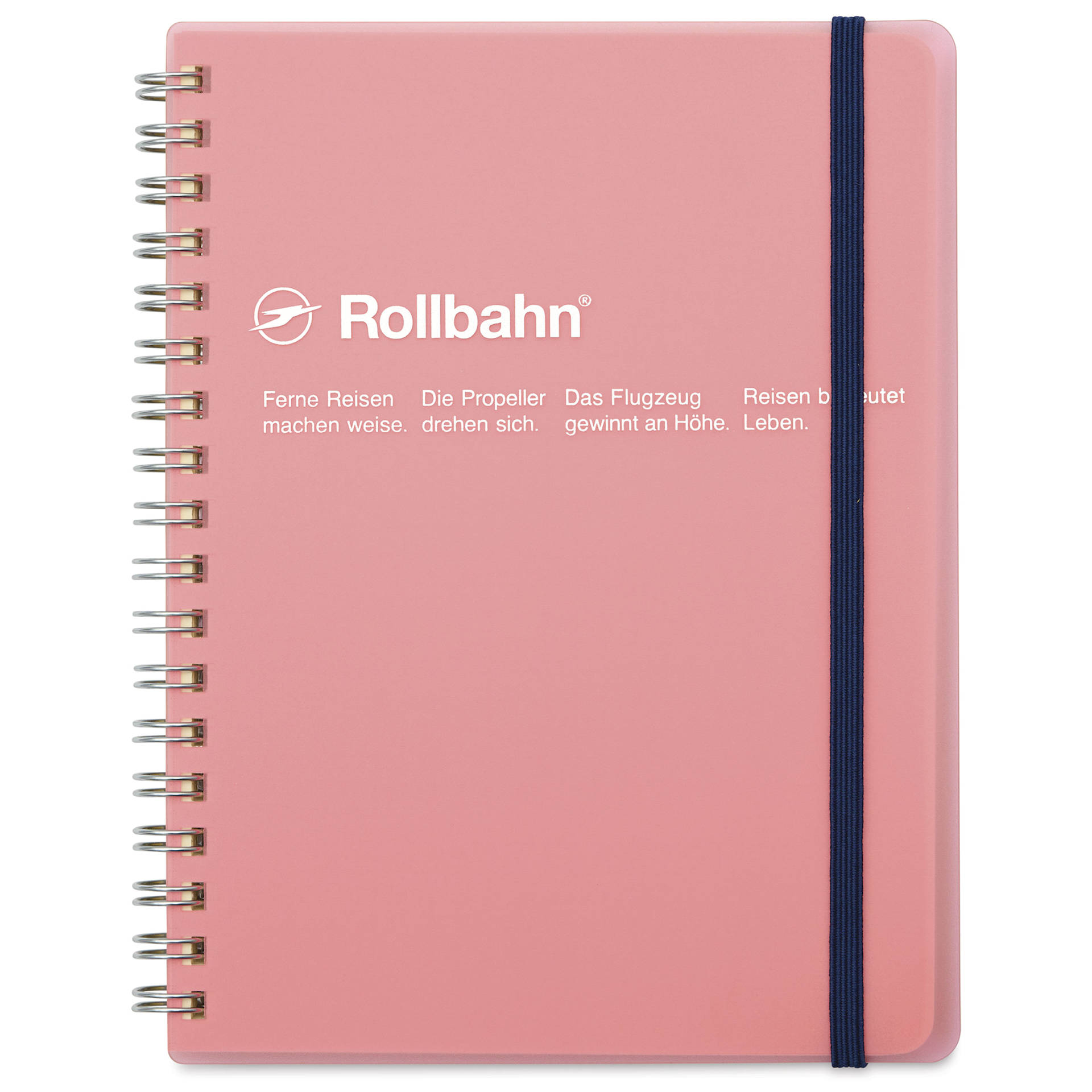 Delfonics Rollbahn Clear Plastic Notebook - 5-1/2" x 7", Pink, front cover