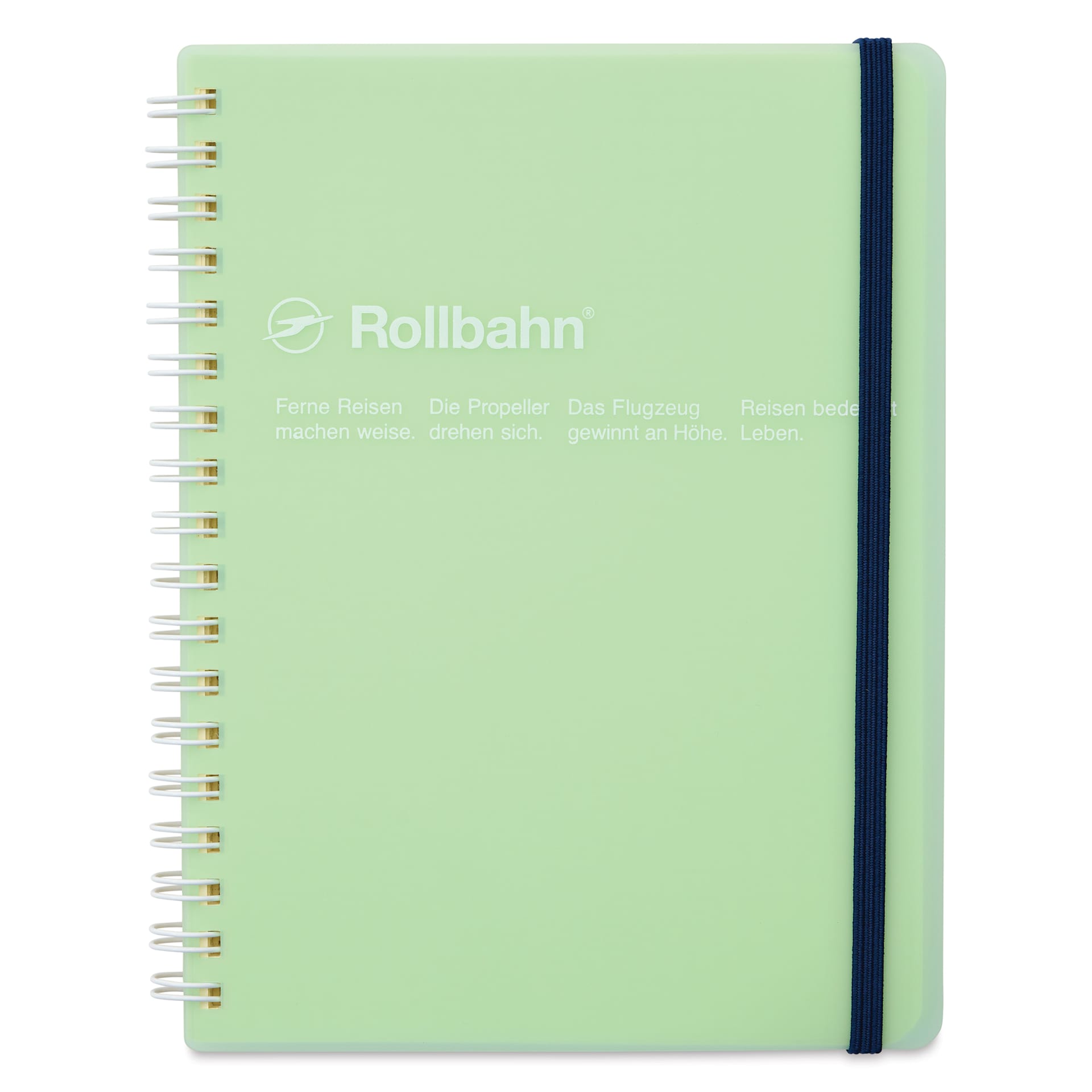 Delfonics Rollbahn Clear Plastic Notebook - 5-1/2" x 7", Green, front cover