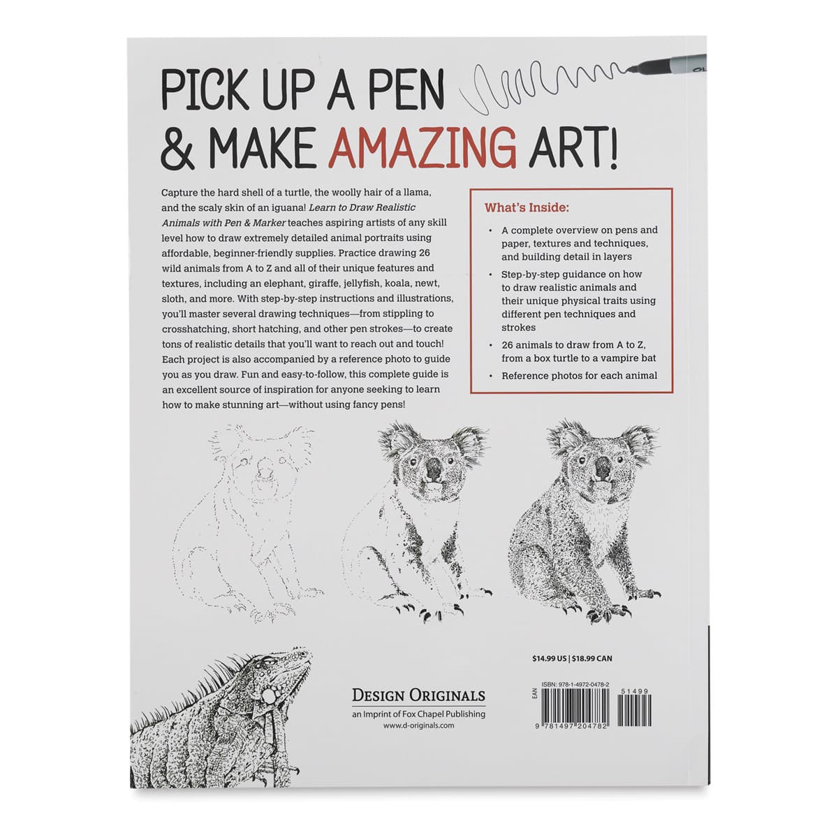 Learn to Draw Realistic Animals with Pen and Marker, Back Cover