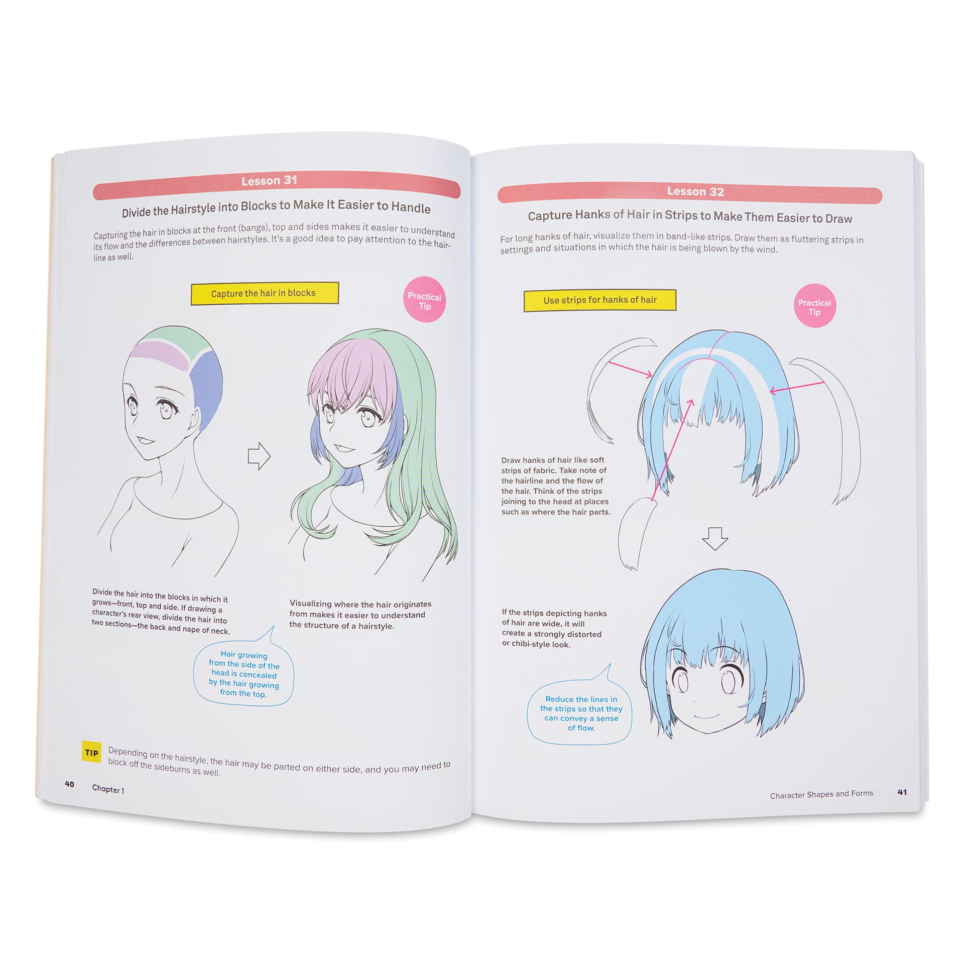 Learn to Draw Exciting Anime & Manga Characters, drawing hair