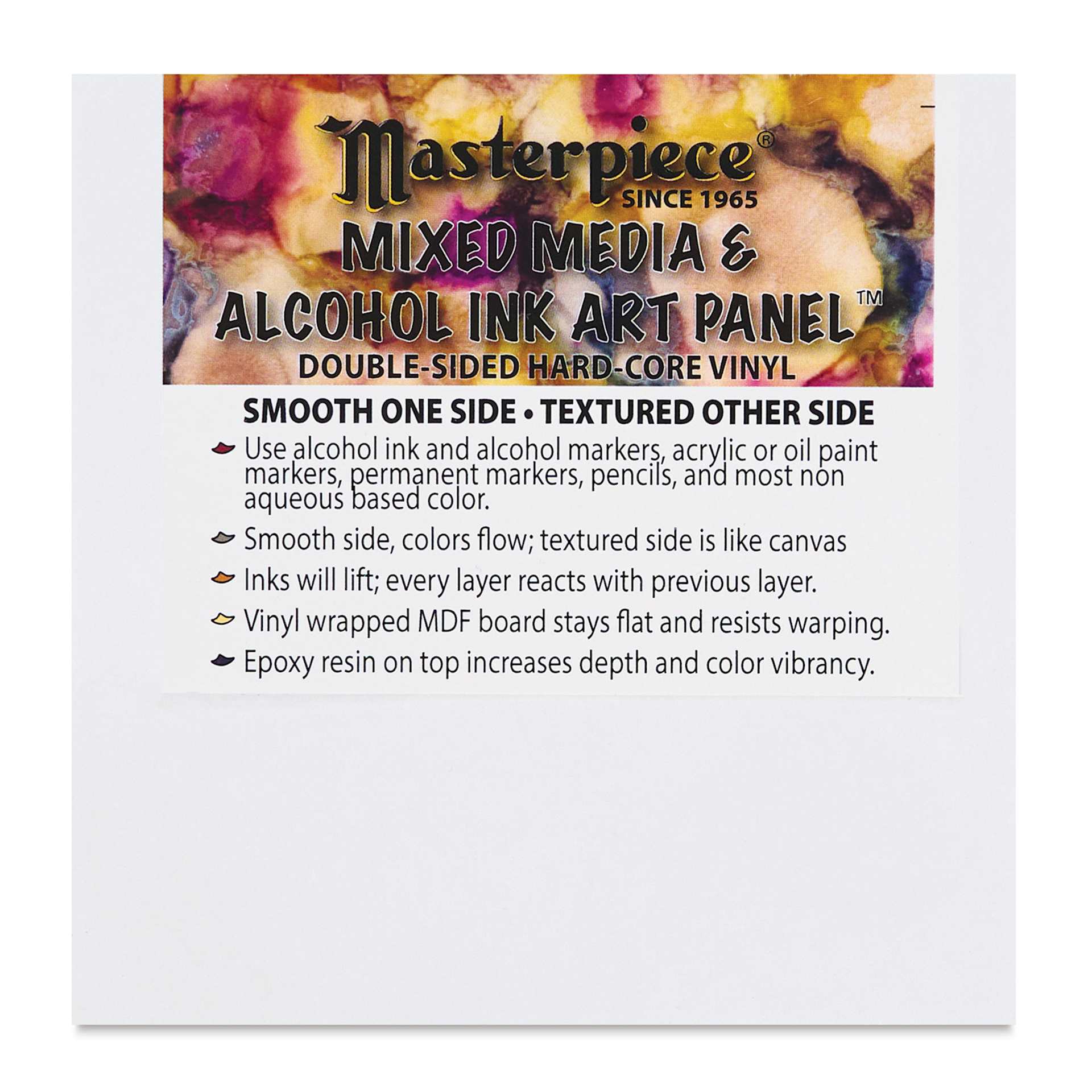 Masterpiece Mixed Media and Alcohol Ink Art Panel - 4" x 4"