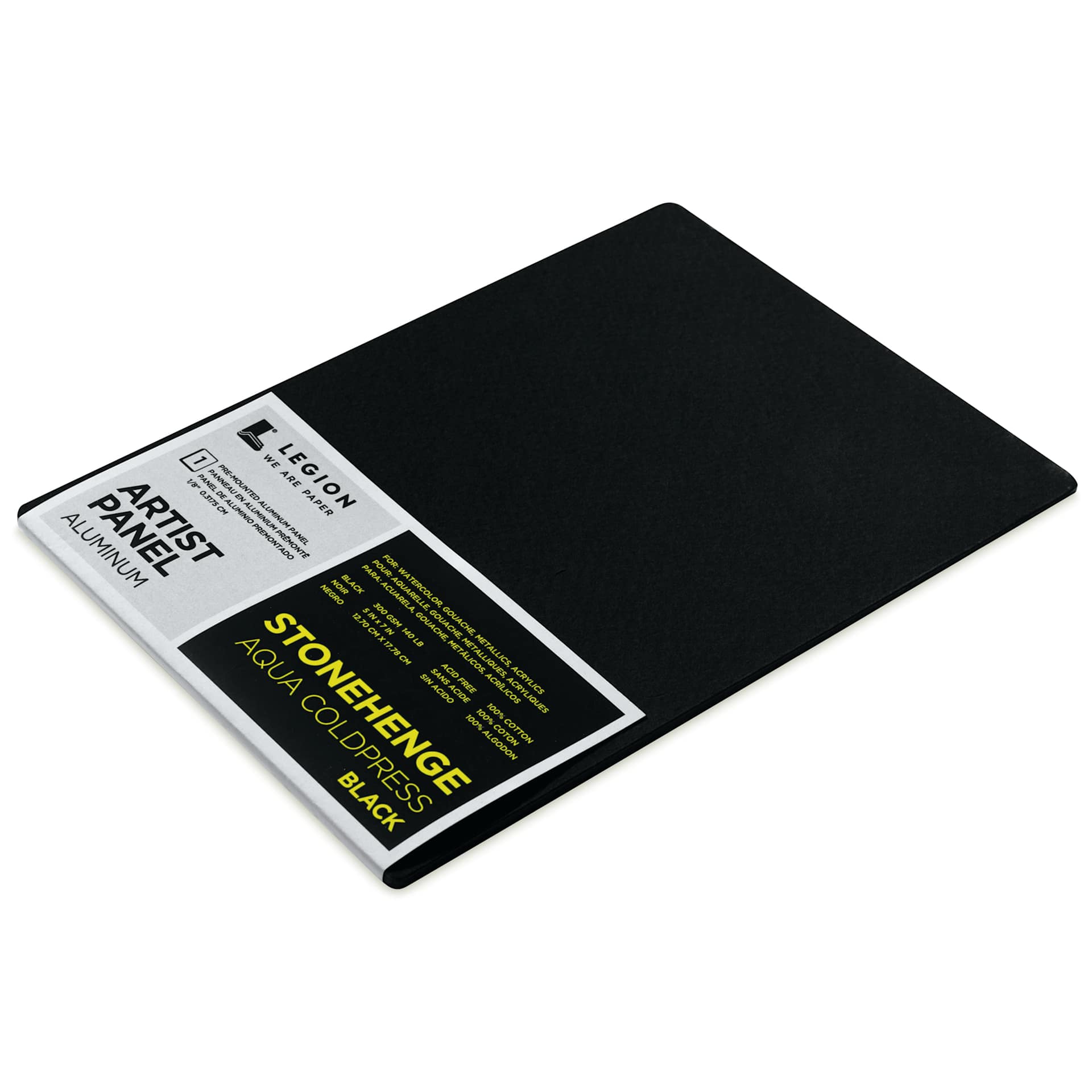 Legion Stonehenge Aqua Aluminum Black Panel - 5" x 7" side view
