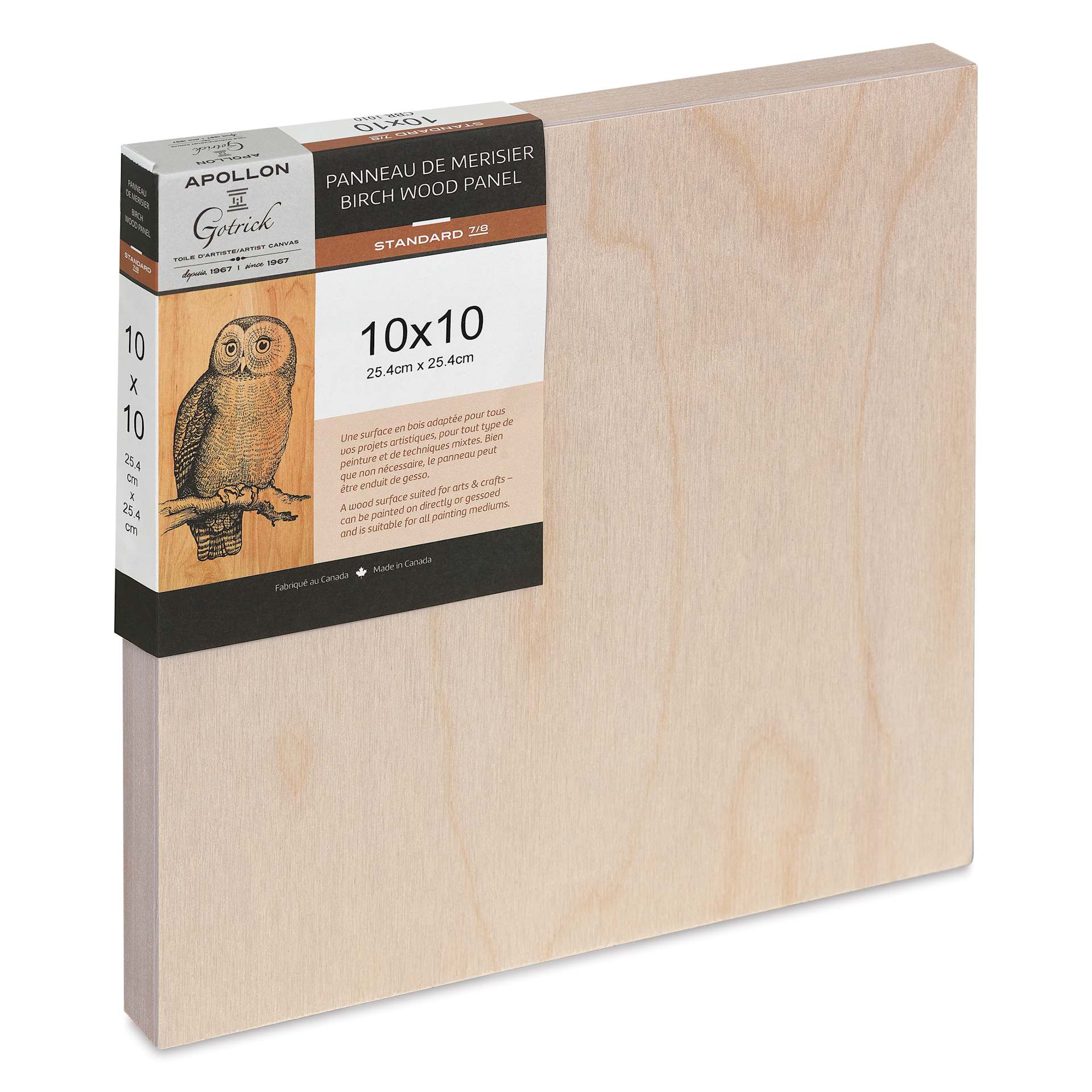 Apollon Gotrick Cradled Wood Panel - 10" x 10", 1" Profile