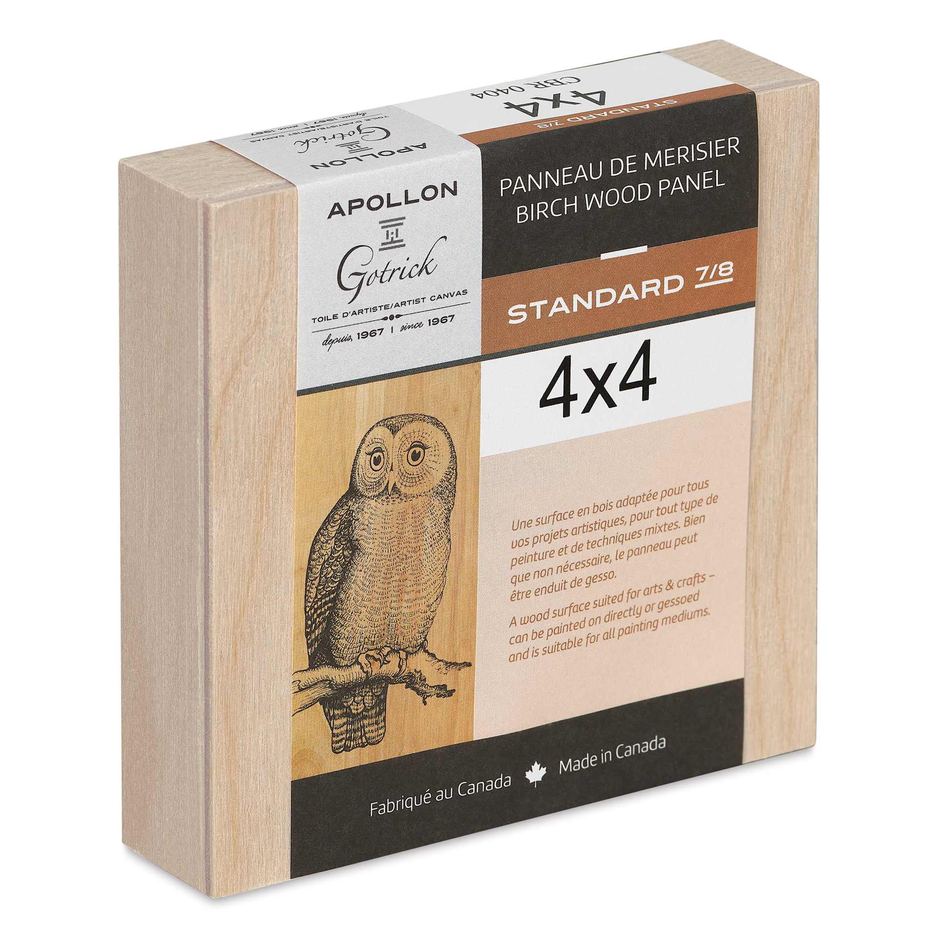 Apollon Gotrick Cradled Wood Panel - 4" x 4", 1" Profile