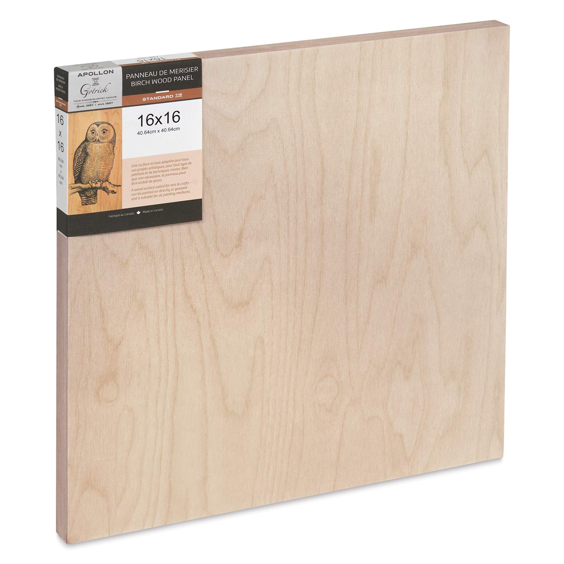 Apollon Gotrick Cradled Wood Panel - 16" x 16", 1" Profile