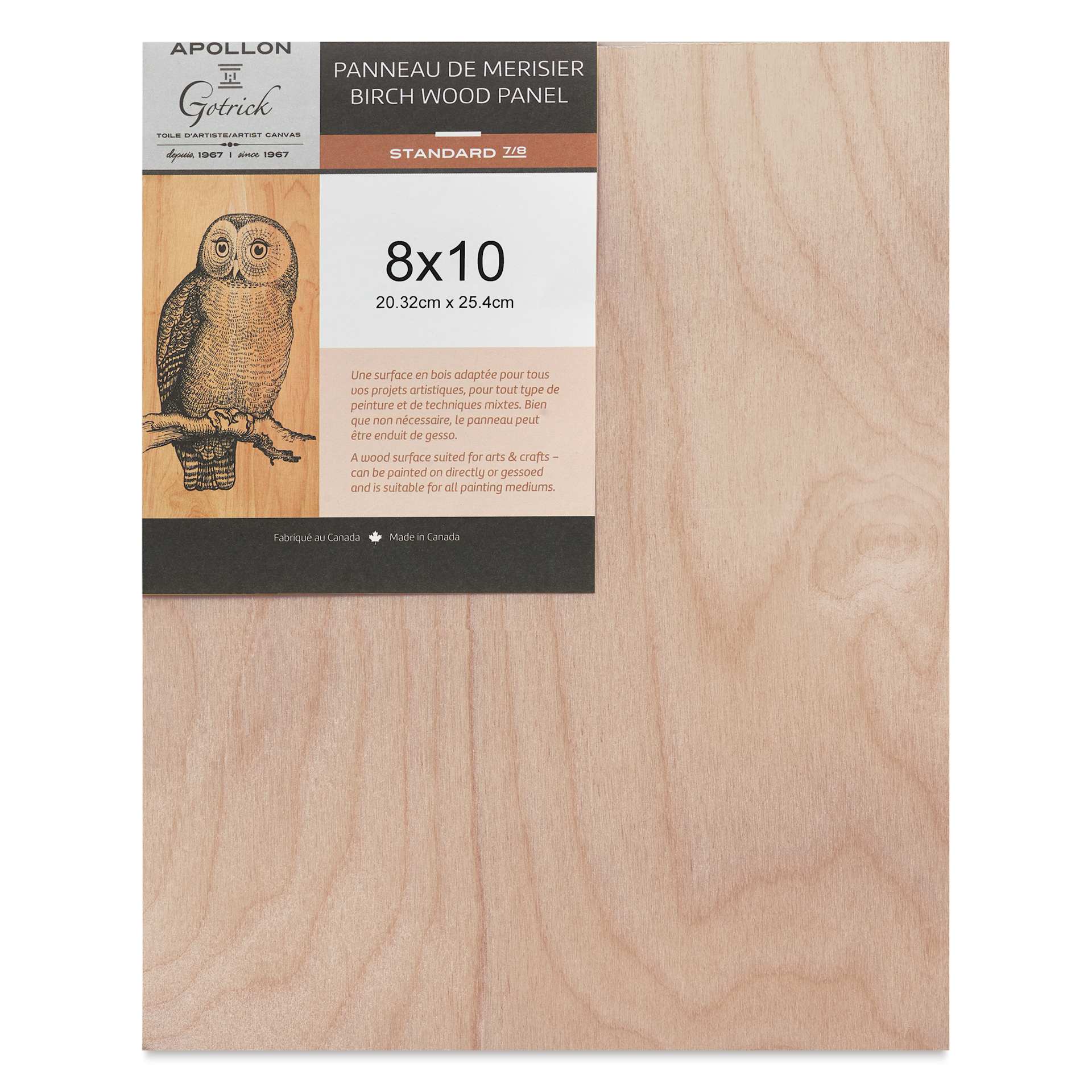 Apollon Gotrick Cradled Wood Panel - 8" x 10", 1" Profile back