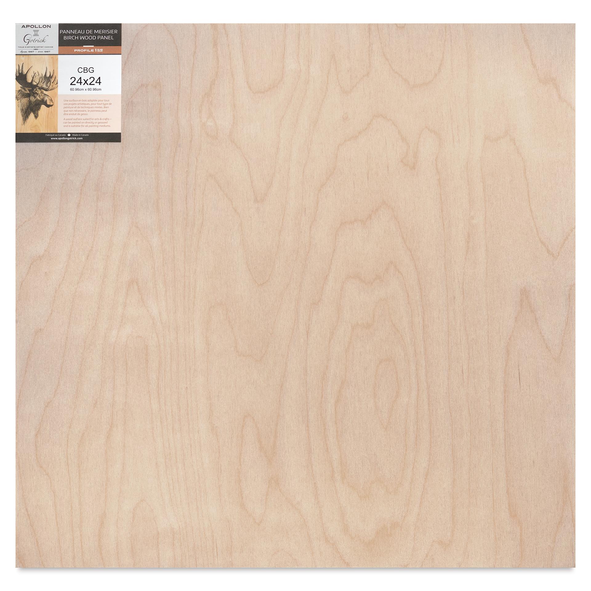 Apollon Gotrick Cradled Wood Panel - 24" x 24", 1-5/8" Profile front with label